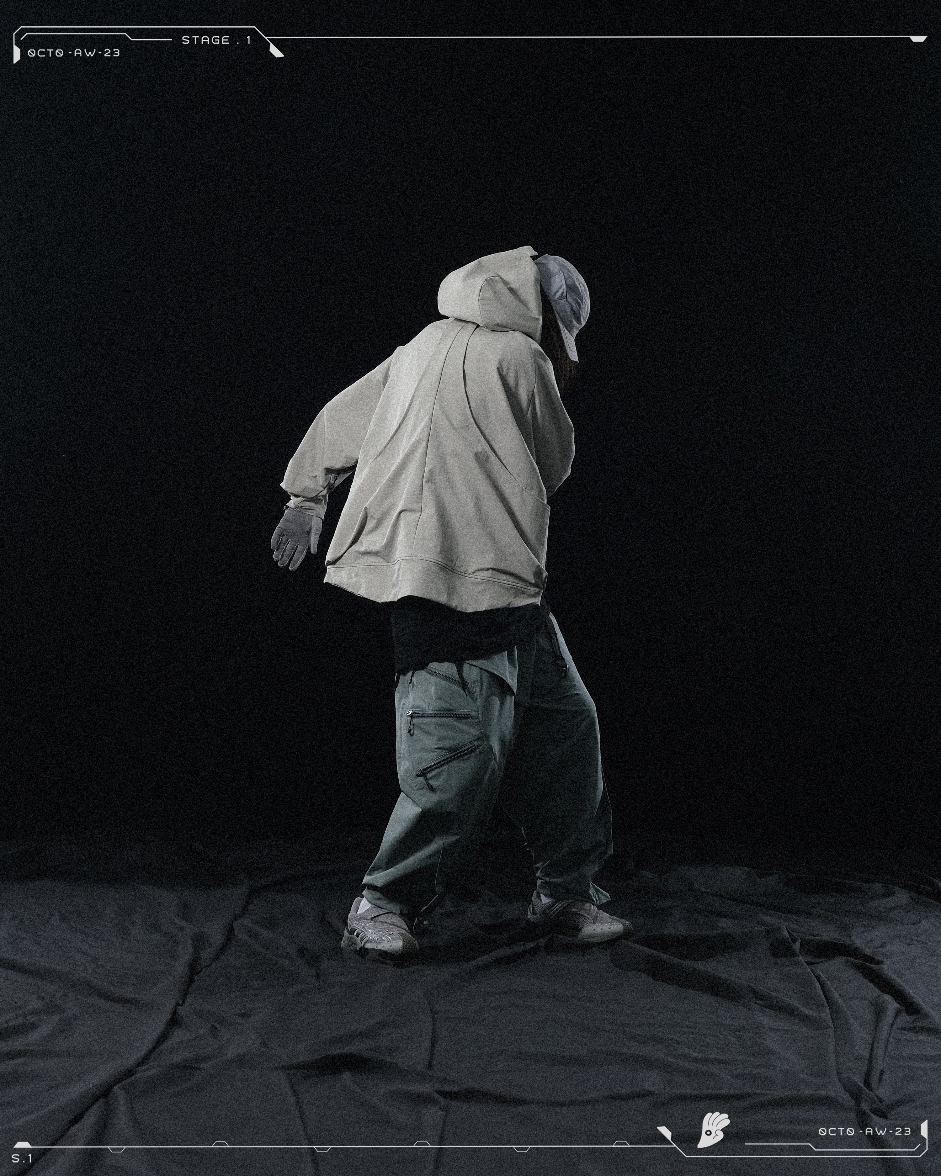 AW23 / 03 — T23-074  Maneuvering Tornado Hoodies (Light Grey)