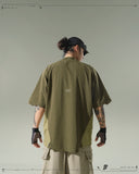 S24  / 03 —  T-01  Irregular Polygon Visor T-shirt  (Golden Brown)