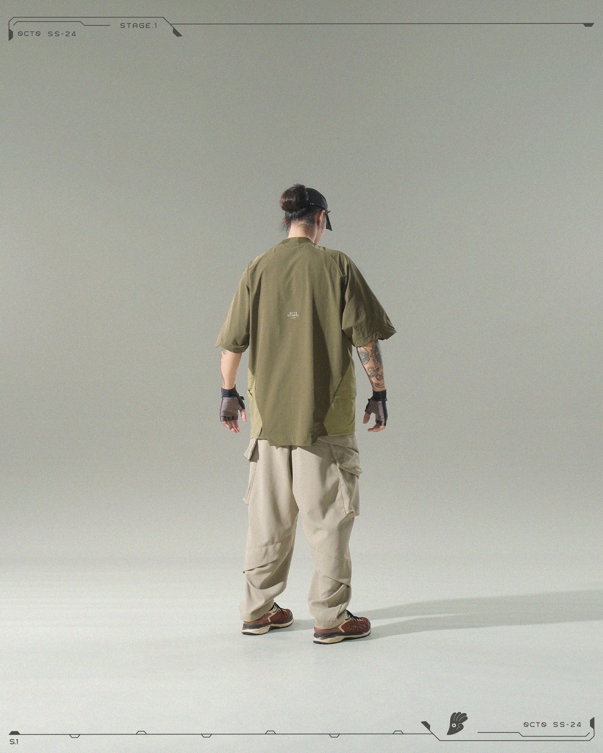 S24 / 04 — P -01  Radial Visor Orb Pants (Pewter Khaki)