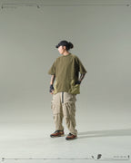 S24  / 03 —  T-01  Irregular Polygon Visor T-shirt  (Golden Brown)