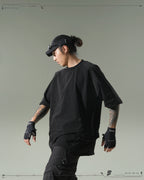 S24  / 03 —  T-01  Irregular Polygon Visor T-shirt  (Black)