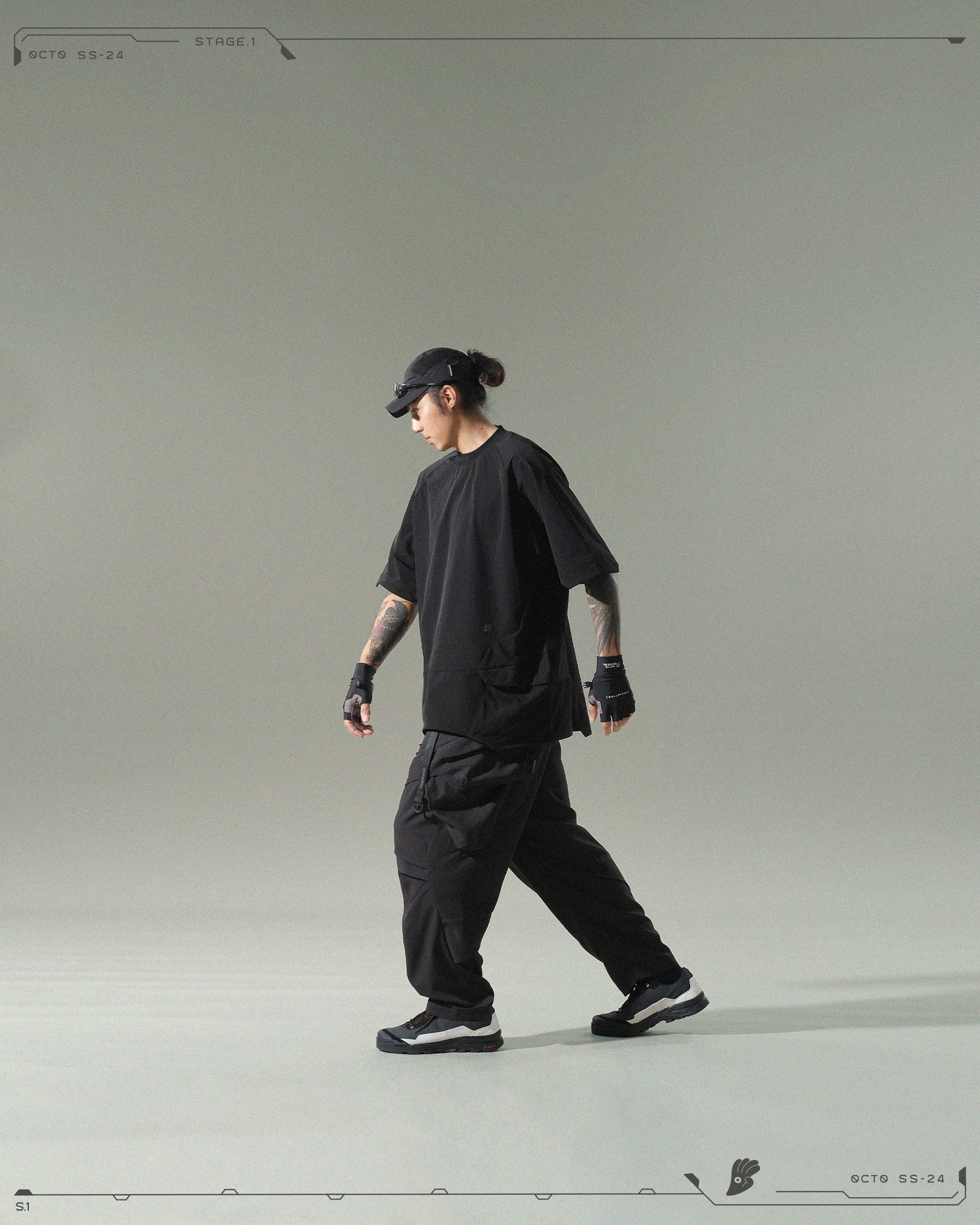 S24 / 04 — P -01  Radial Visor Orb Pants (Black)