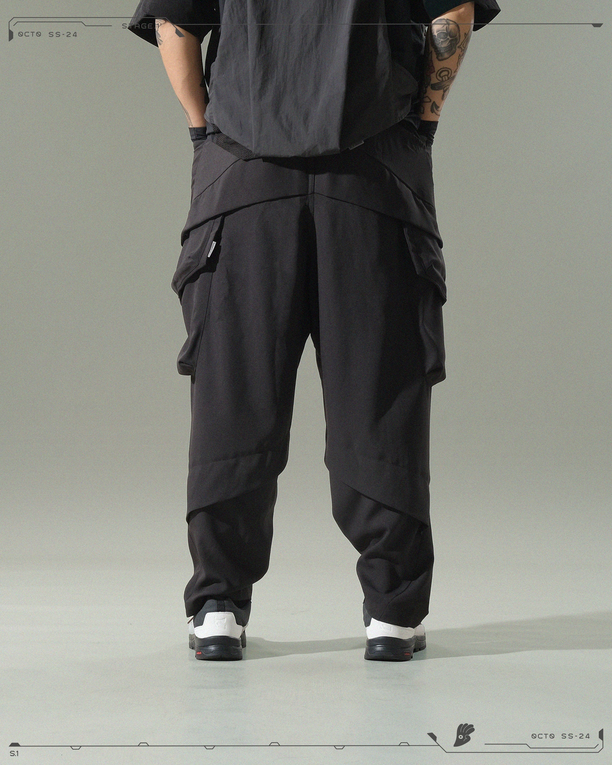 S24 / 04 — P -01  Radial Visor Orb Pants (Black)