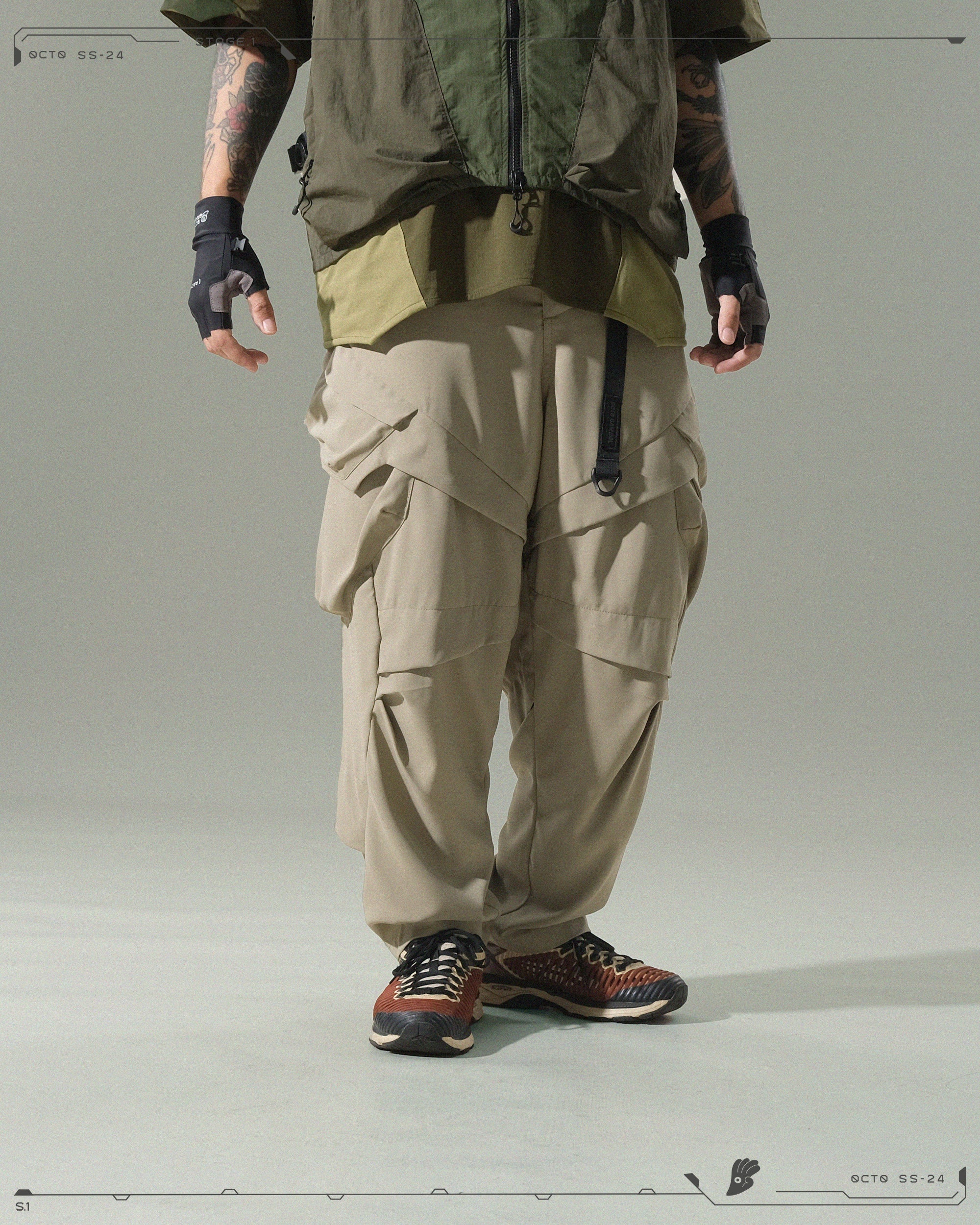 S24 / 04 — P -01  Radial Visor Orb Pants (Pewter Khaki)