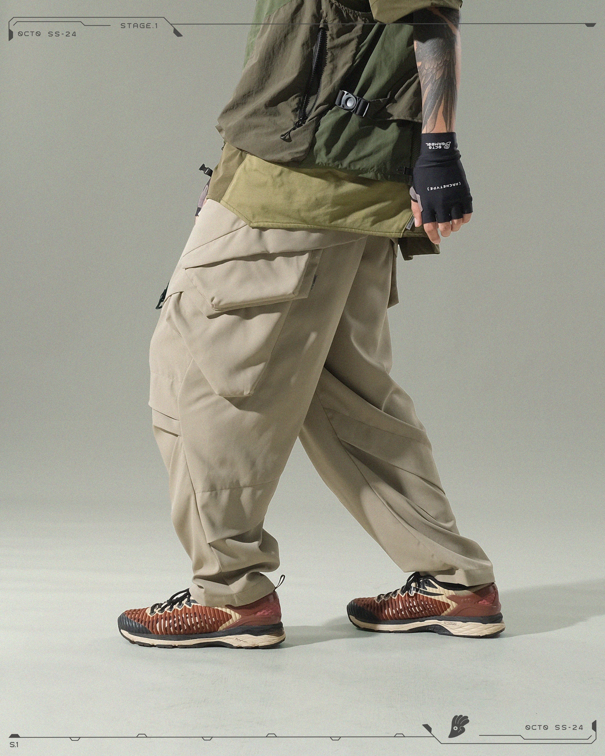 S24 / 04 — P -01  Radial Visor Orb Pants (Pewter Khaki)