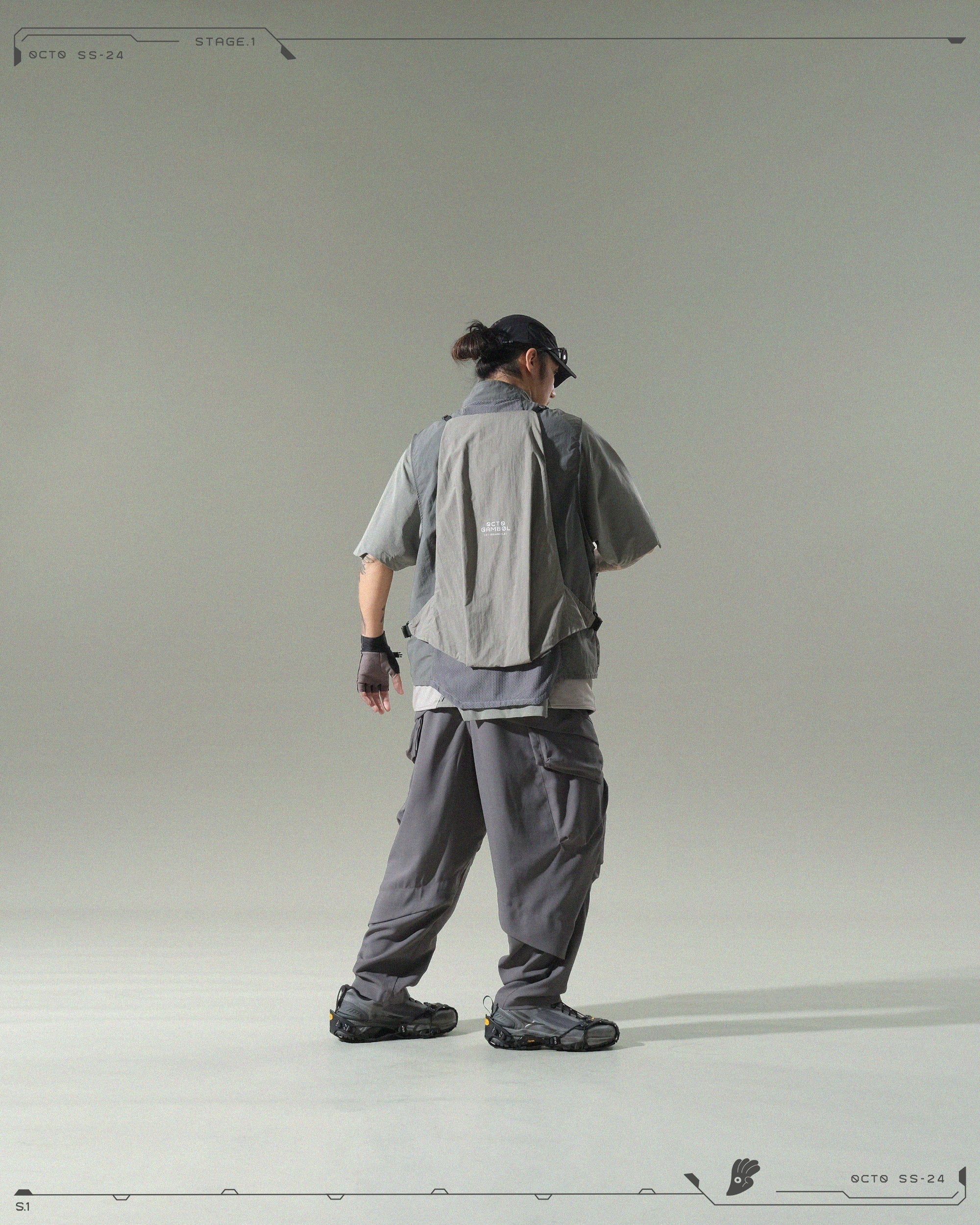 S24 / 04 — P -01  Radial Visor Orb Pants (Dark Grey)