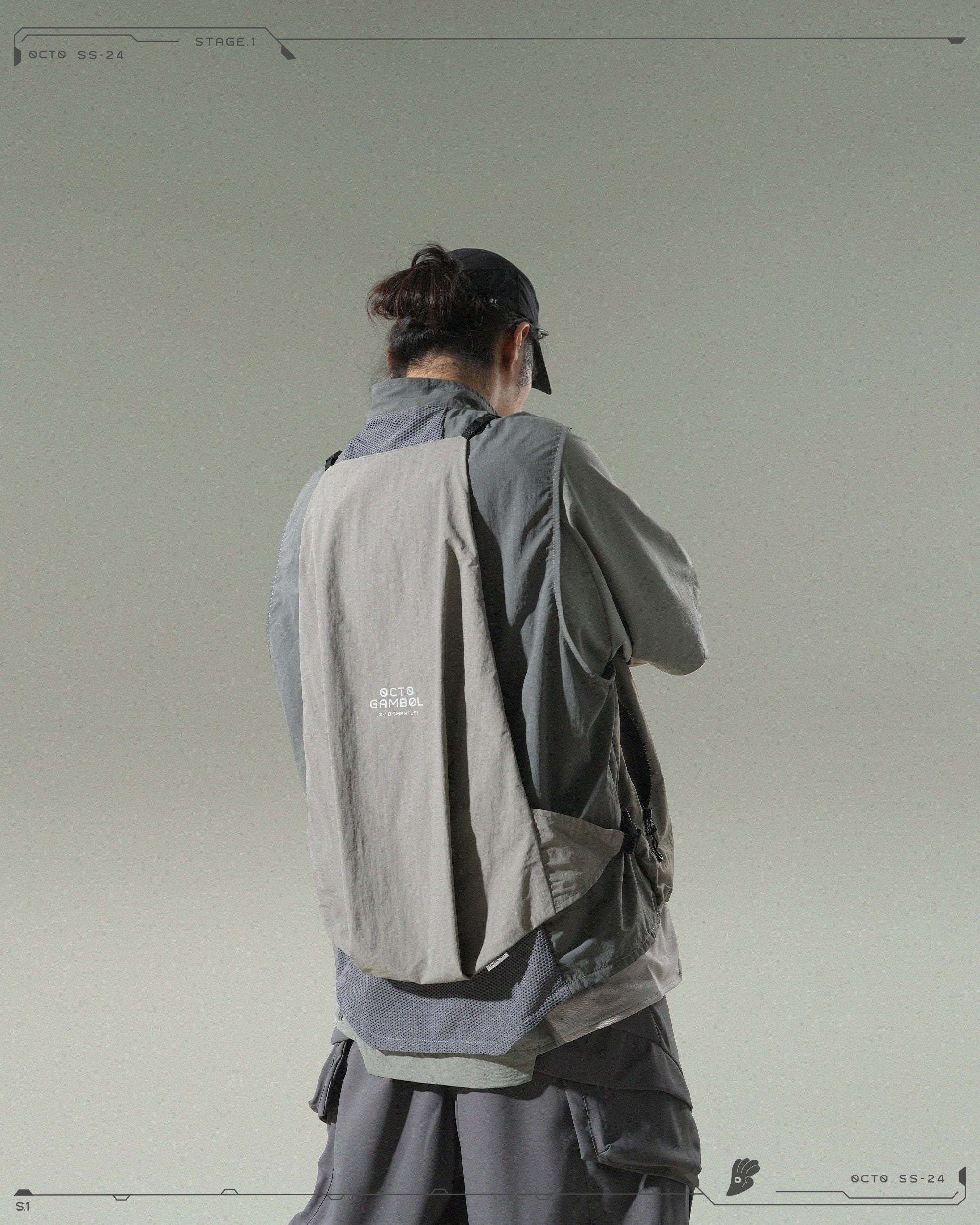 S24  / 05 —  O-01  Trapezoidal Solid Dismantle Vest  (Grey)