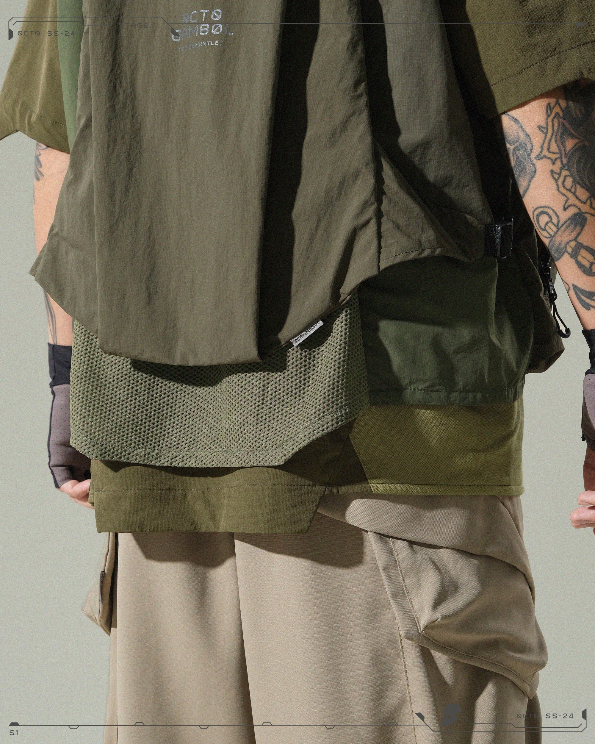 S24  / 05 —  O-01 Trapezoidal Solid Dismantle Vest  (Green)