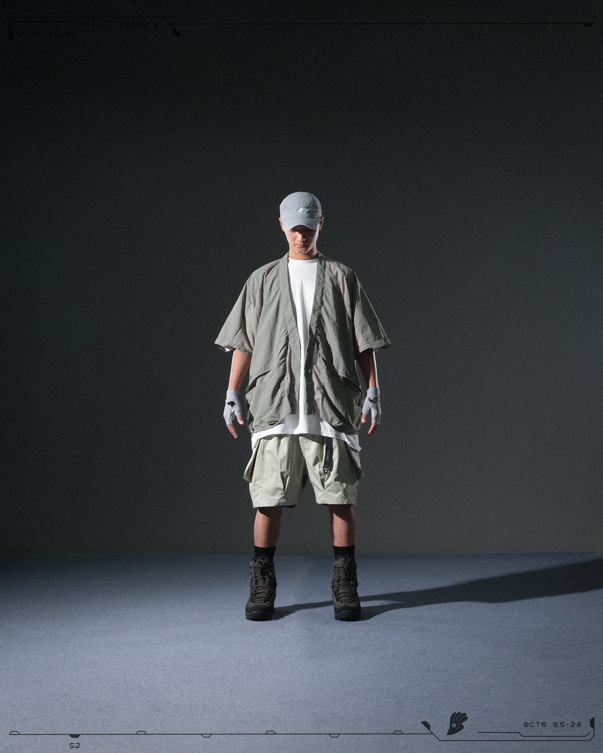 S24  / 08 —  O-02  Double Splicing Tornado Kimono (Sage Green)