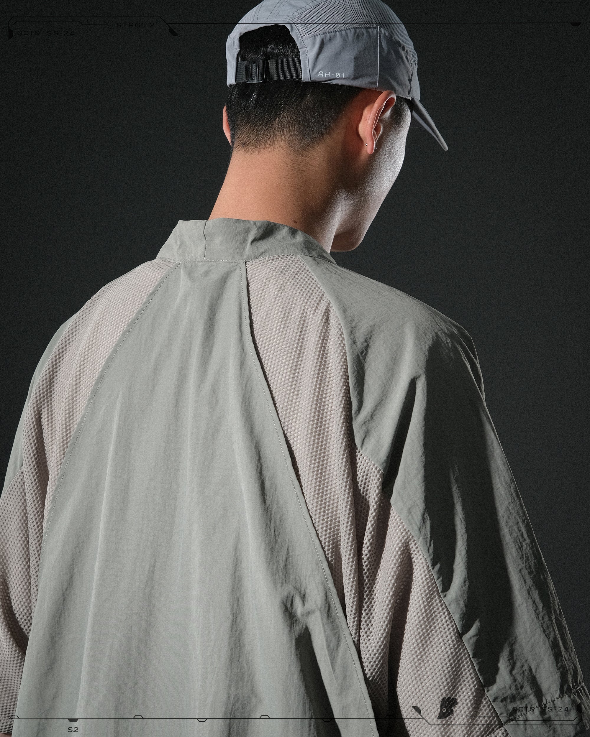 S24  / 08 —  O-02  Double Splicing Tornado Kimono (Sage Green)