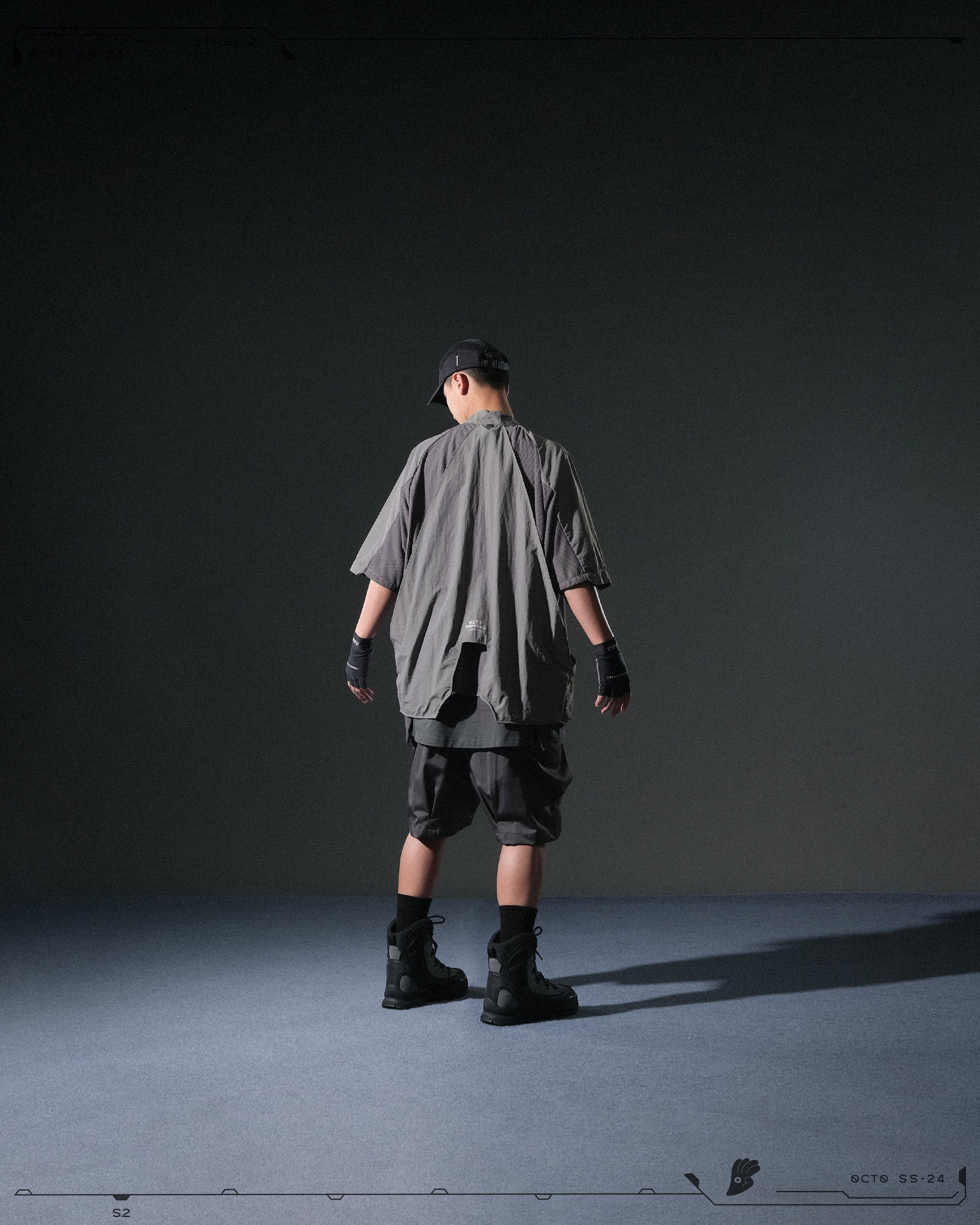 S24  / 08 —  O-02  Double Splicing Tornado Kimono (Steel Grey)