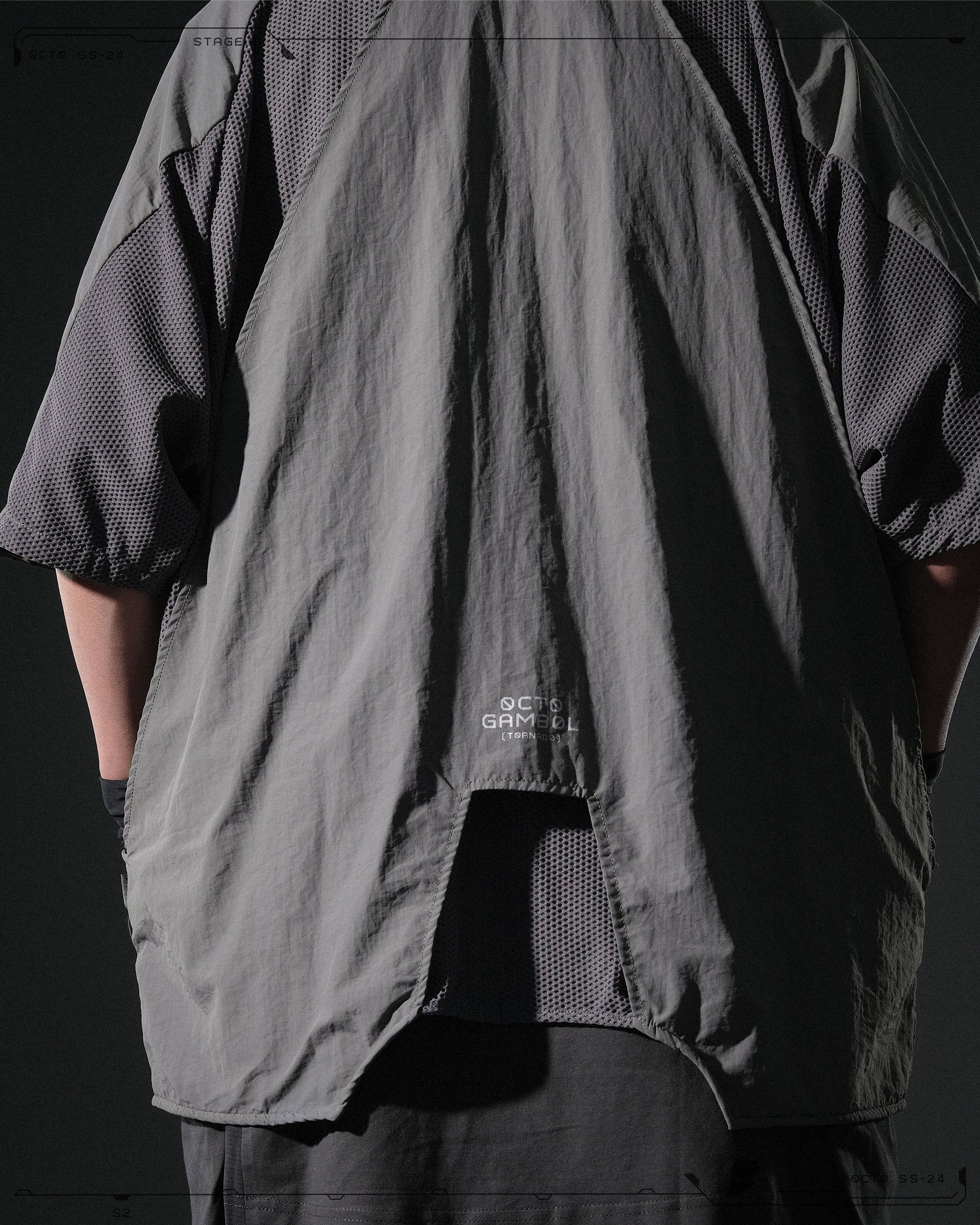 S24  / 08 —  O-02  Double Splicing Tornado Kimono (Steel Grey)