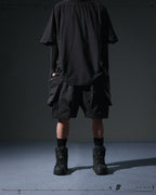 S24 / 07 — S-02  Hollow Tornado Shorts  (Black)
