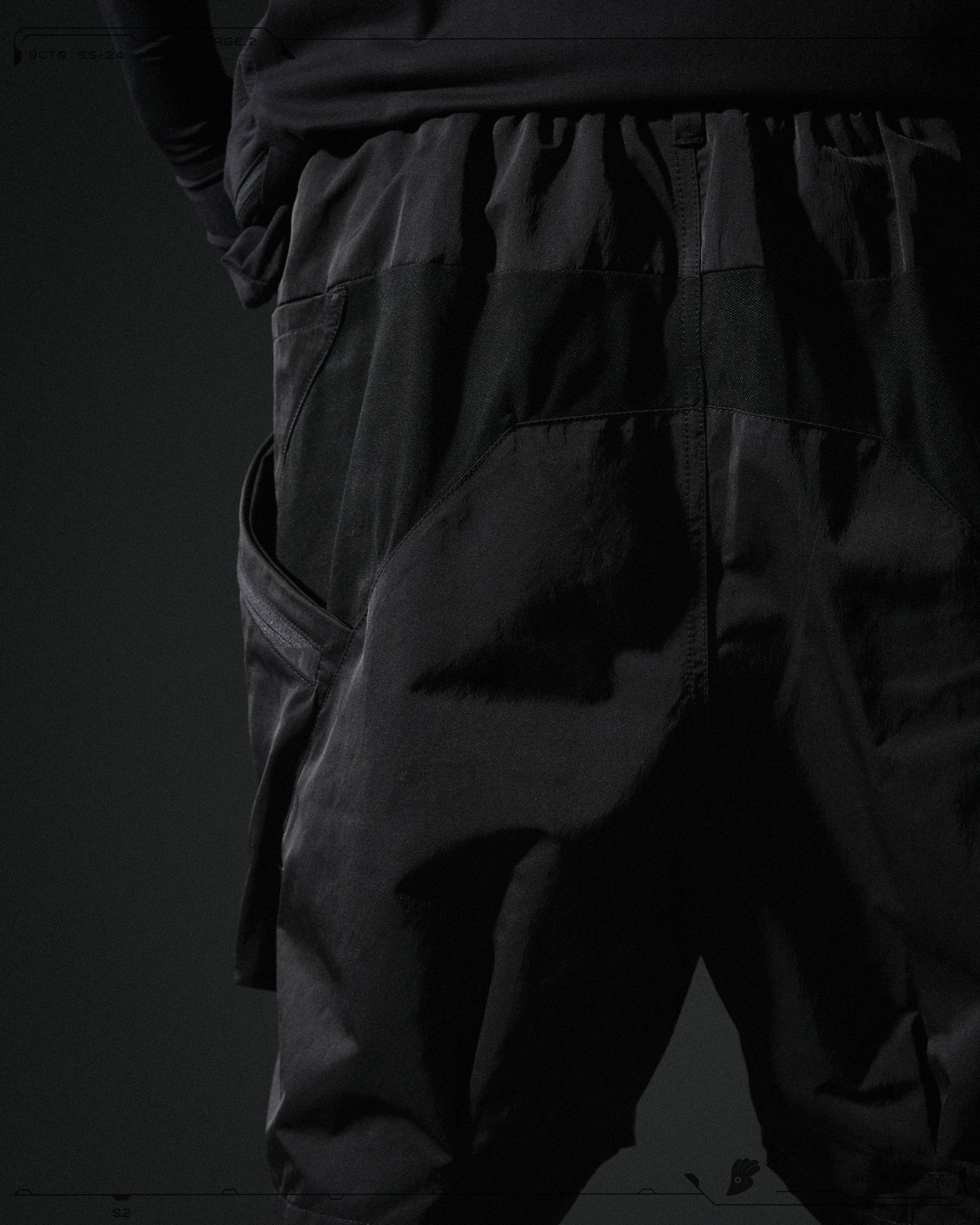 S24 / 07 — S-02  Hollow Tornado Shorts  (Black)