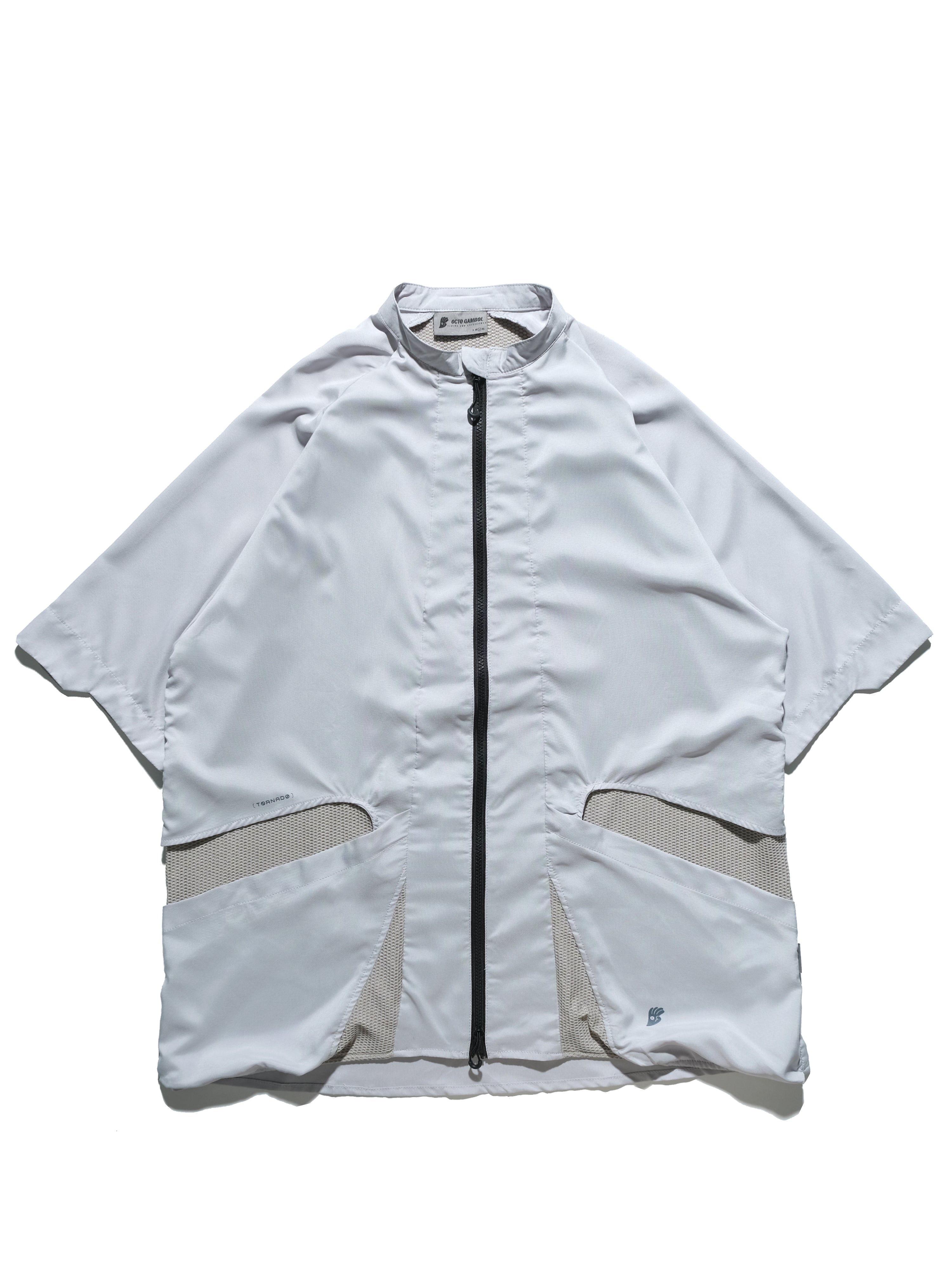 S24  / 09 —  ST-02  Stand Collar Tornado Zip Shirt  (Slate Grey)