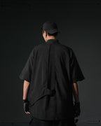 S24  / 09 —  ST-02  Stand Collar Tornado Zip Shirt  (Black)