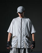 S24  / 09 —  ST-02  Stand Collar Tornado Zip Shirt  (Slate Grey)