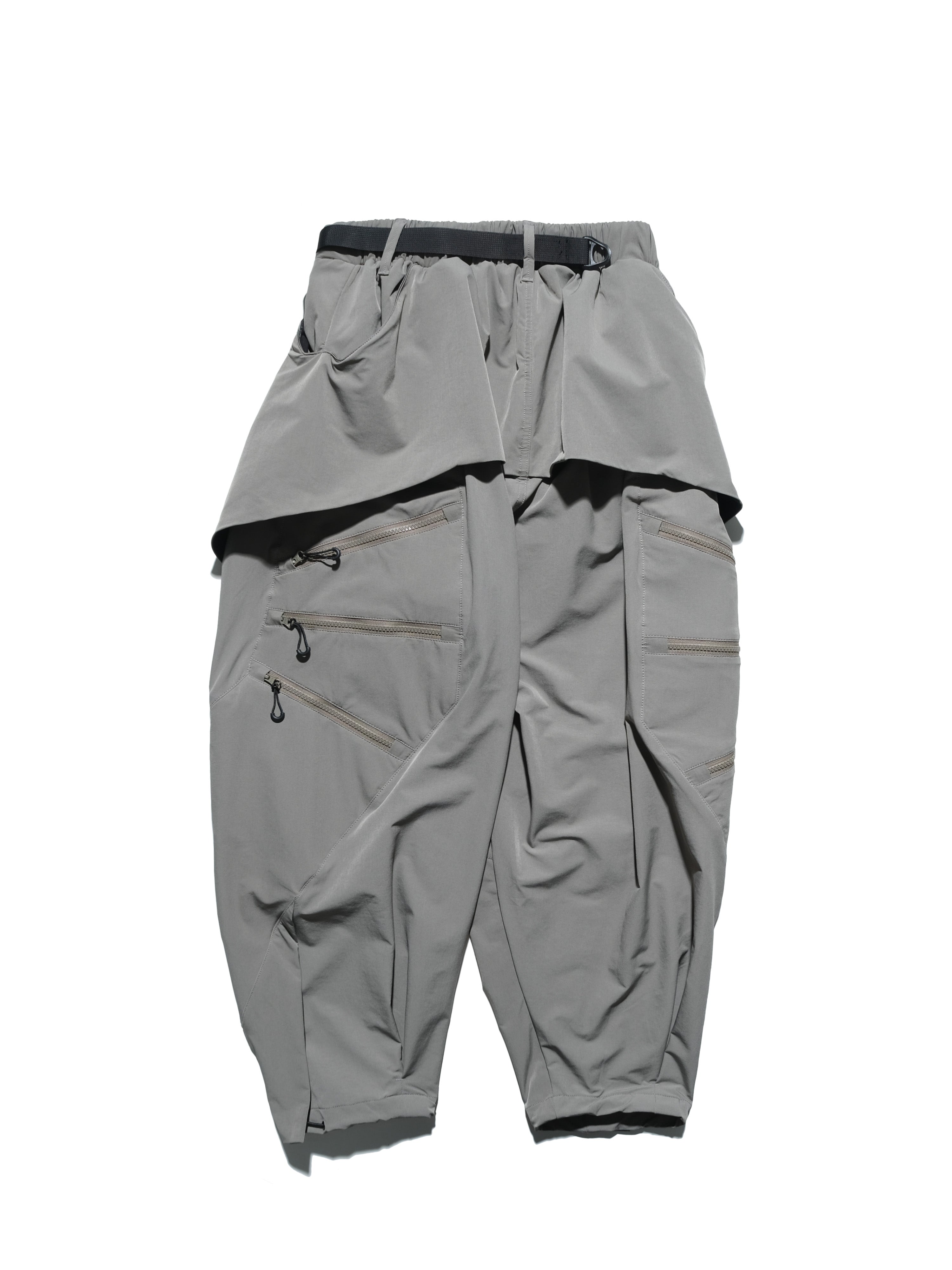 AW23 / 02 —  P23-130 Trapezoidal V-Shape Visor Arc Wide Pants  (Pewter Green)
