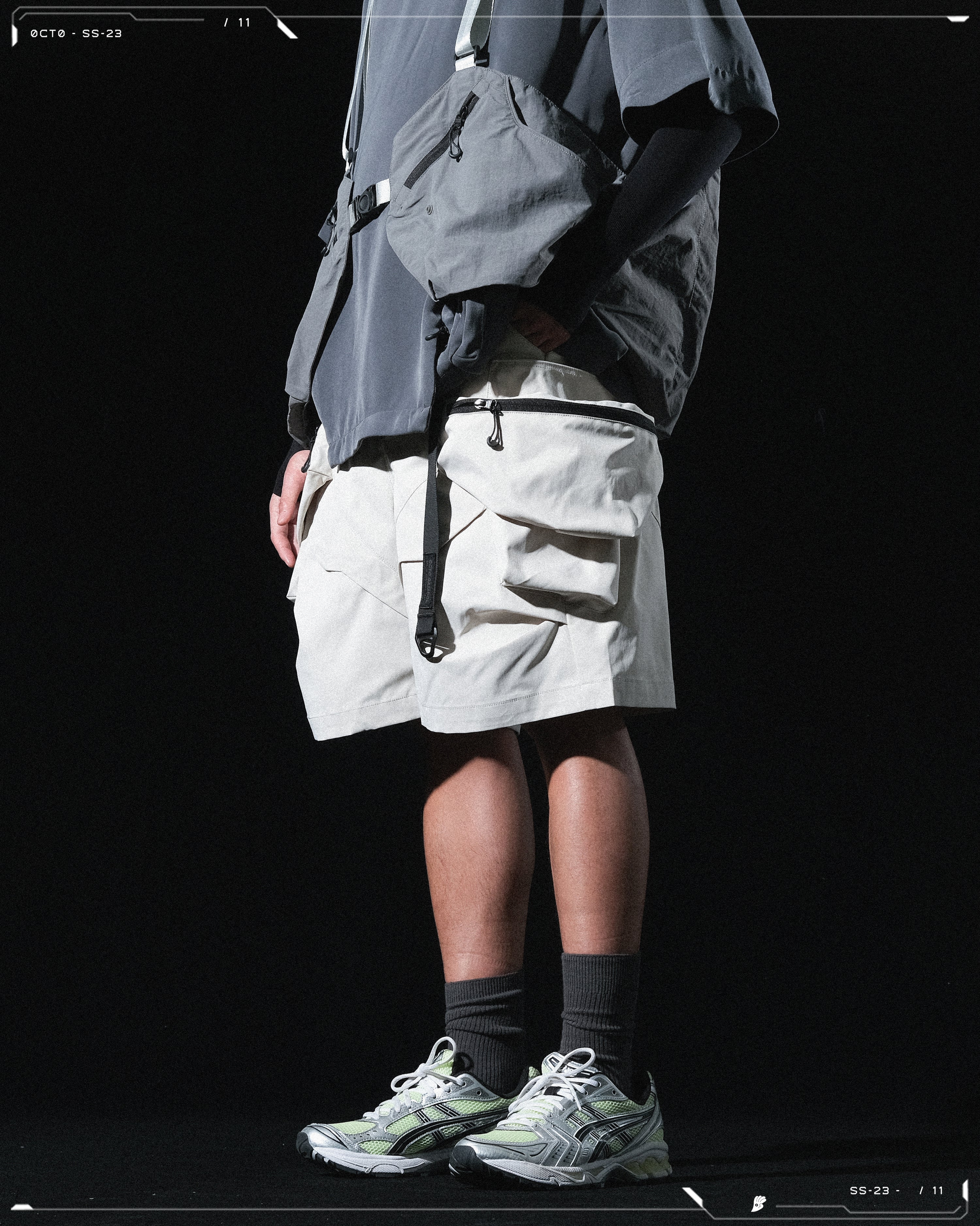 SS23 / 11 —  S23-068 Hollow Pocket Shorts (Ivory White)