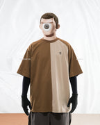 S24  / C-04-T   Dual Stitching Oversized T-shirt  (Brown)