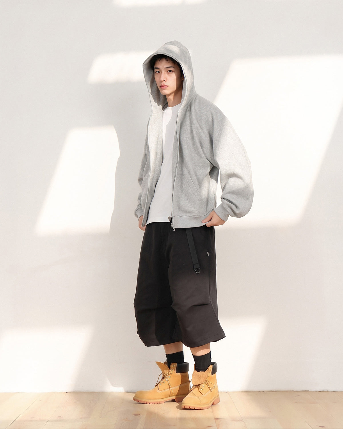 A26-PR-Z / Arc Seam Zip Hoodie (L-Grey)