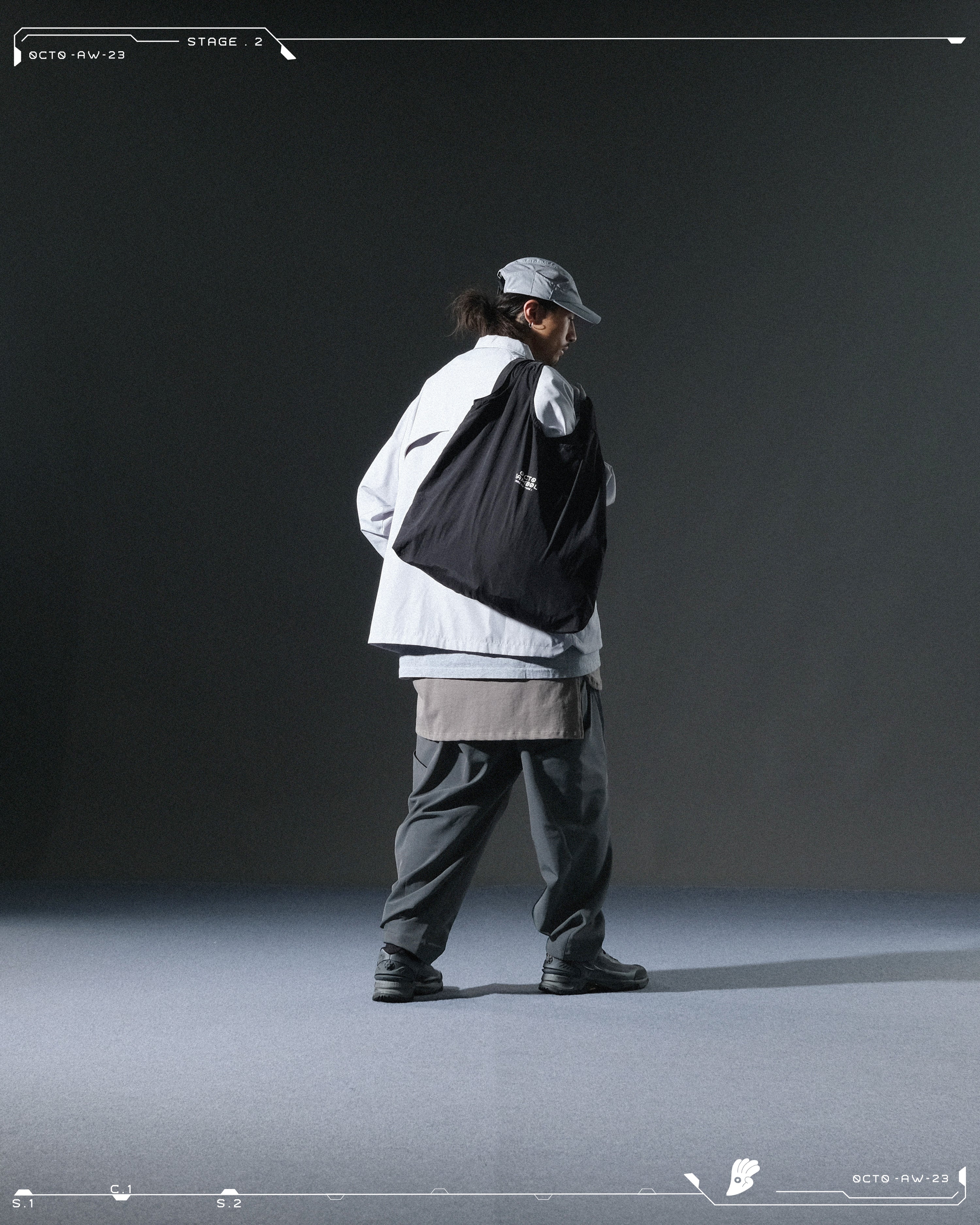 AW23 / 04 —J23-026  Oblique deformation Blazer (Bright Grey)