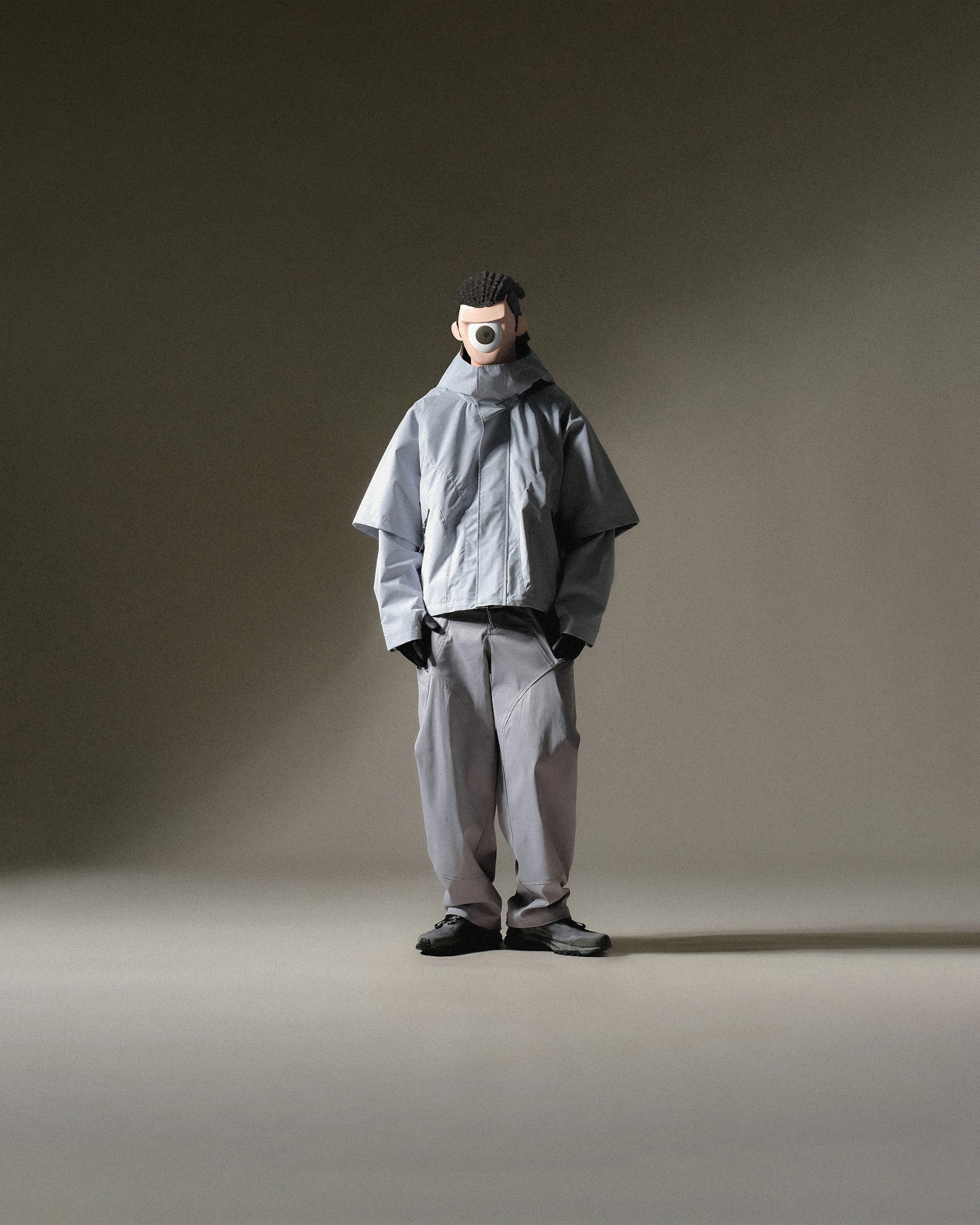 A24-CS-02-J1 Aura Curved Layered Jacket (Slate grey)