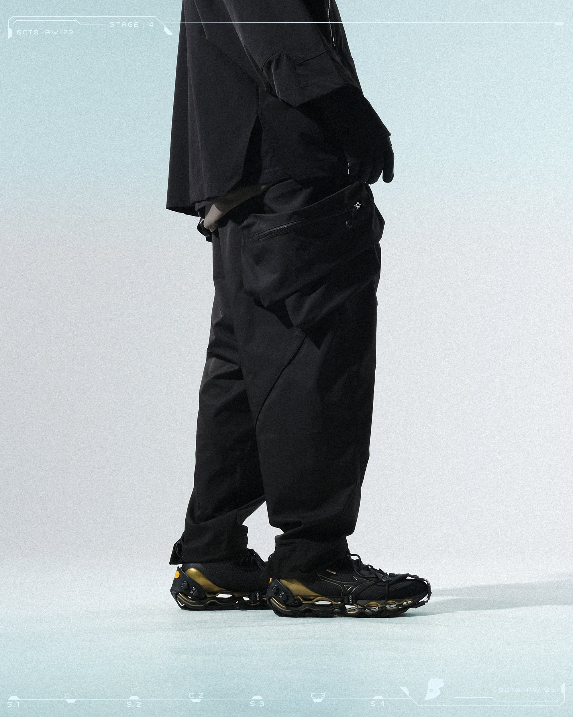 AW23 / 12 —  P23-134 Hollow Pocket Access Orb Pants  (Black)