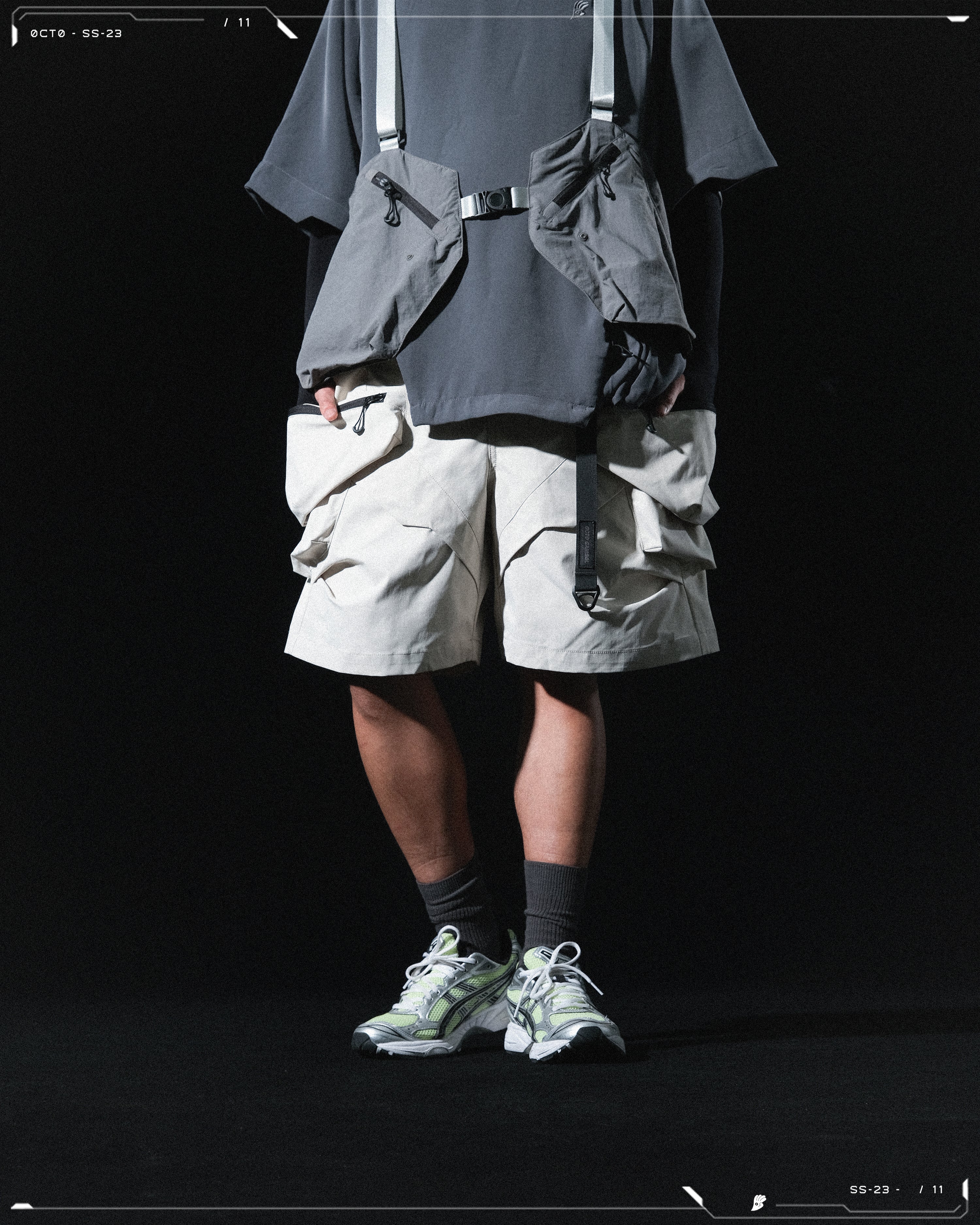 SS23 / 11 —  S23-068 Hollow Pocket Shorts (Ivory White)