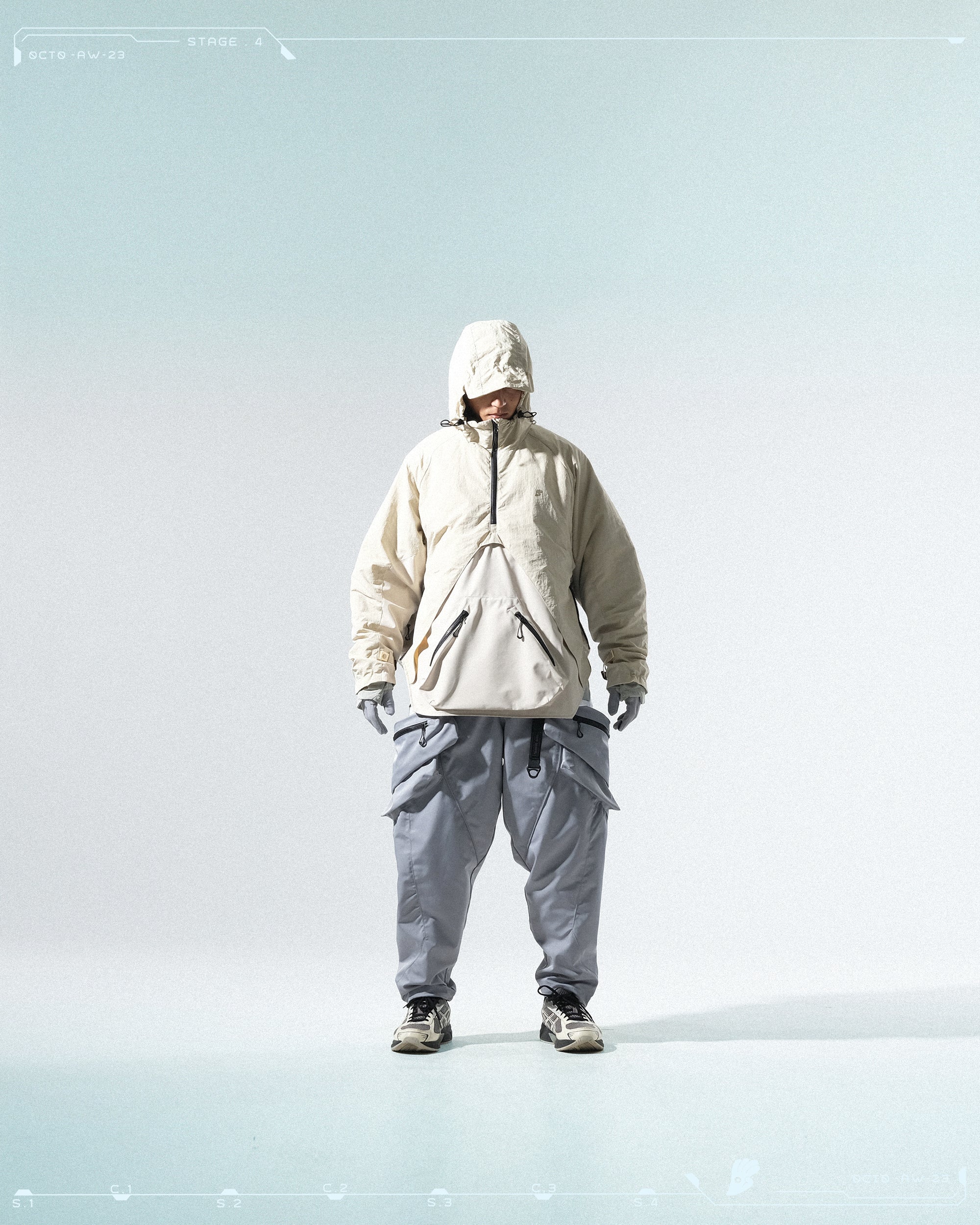 AW23 / 12 —  P23-134 Hollow Pocket Access Orb Pants  (Bright Grey)