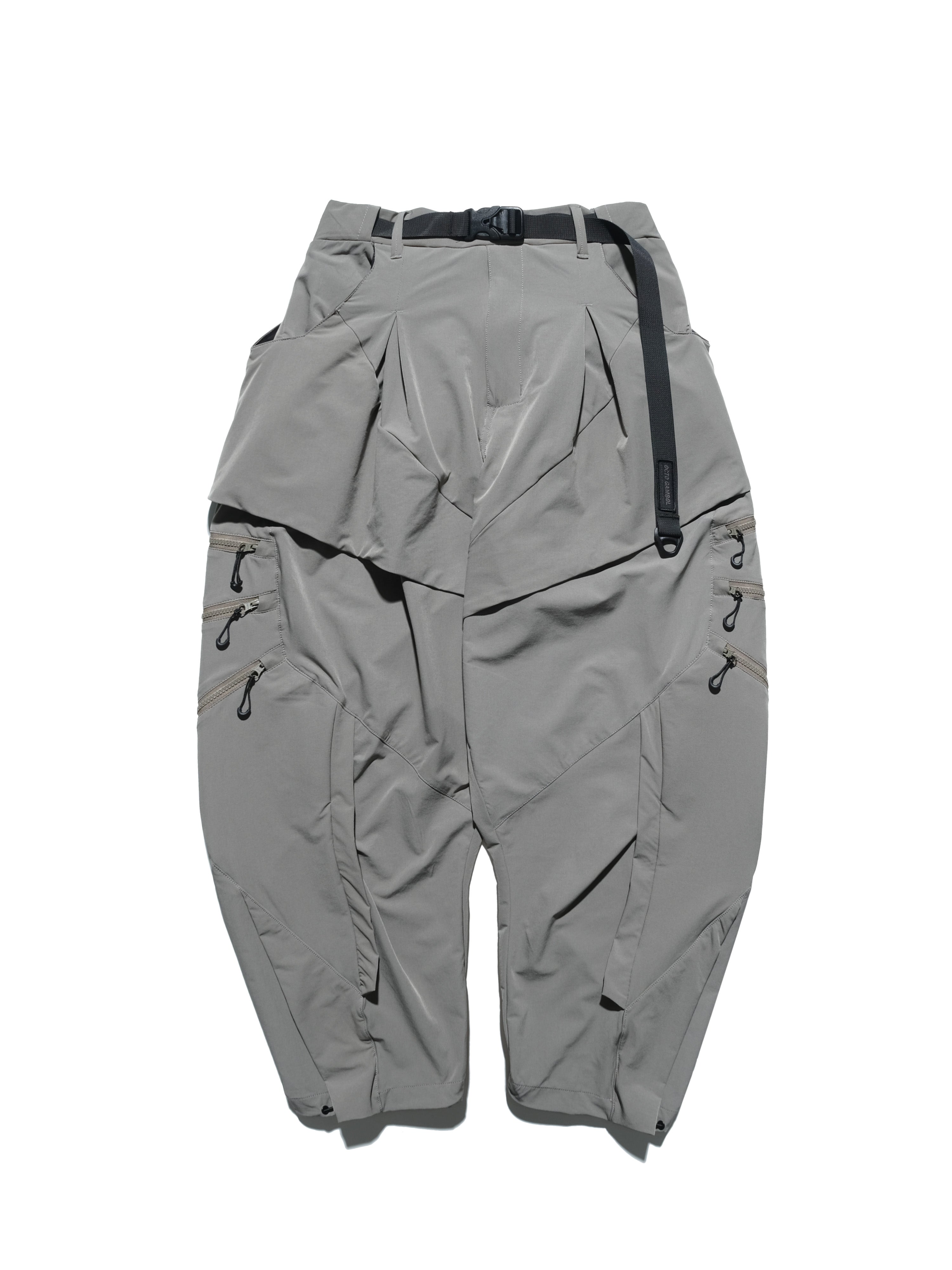 AW23 / 02 —  P23-130 Trapezoidal V-Shape Visor Arc Wide Pants  (Pewter Green)