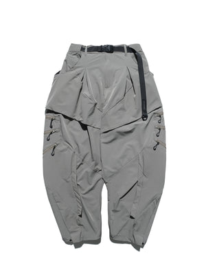 AW23 / 02 —  P23-130 Trapezoidal V-Shape Visor Arc Wide Pants  (Pewter Green)