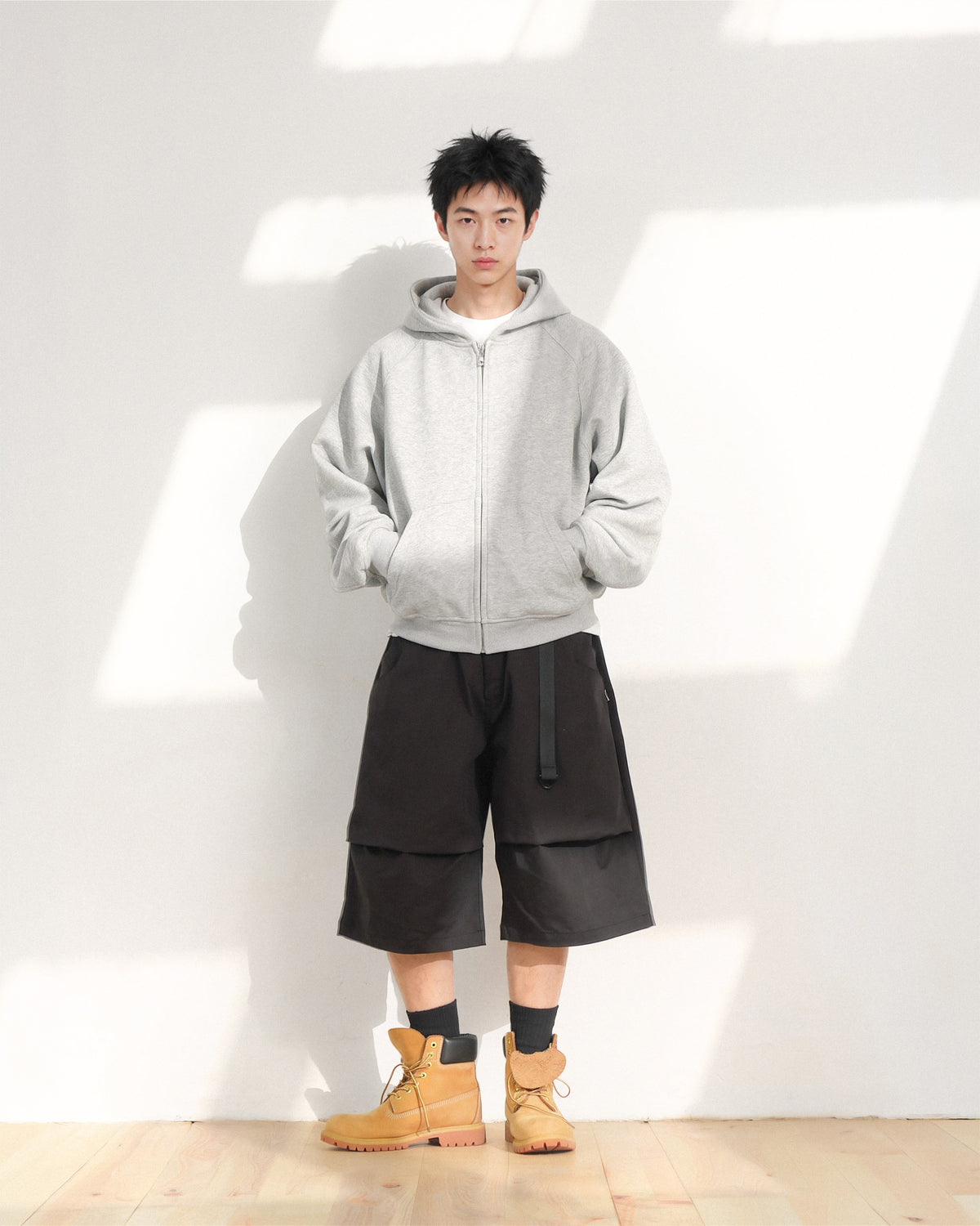 A26-PR-Z / Arc Seam Zip Hoodie (L-Grey)