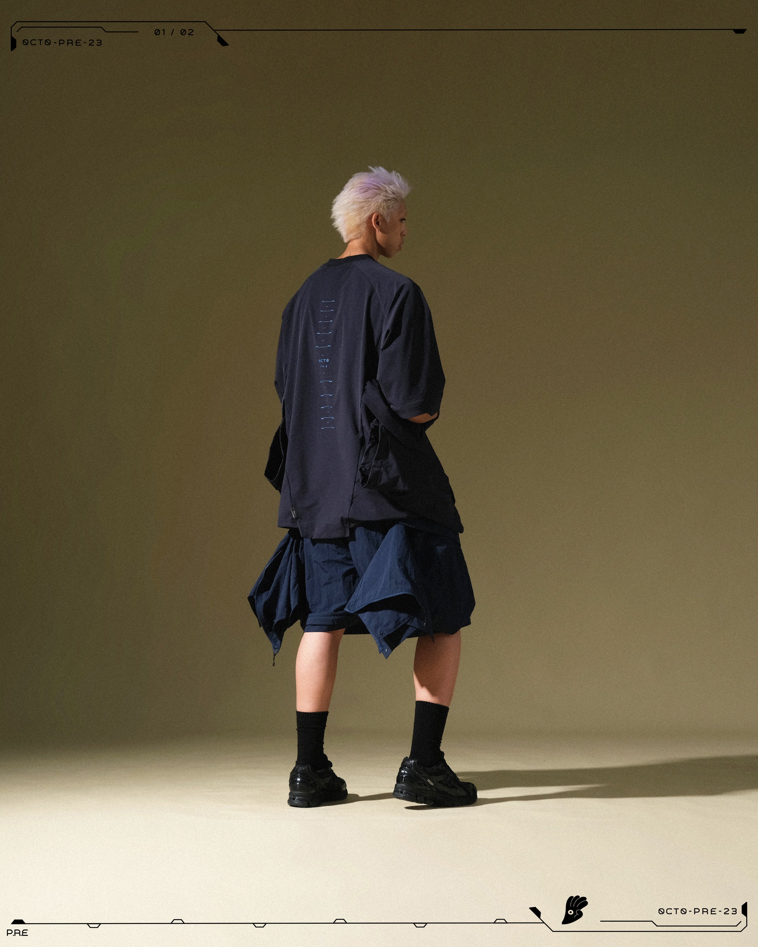 PRE - SEASON  — PT23-011 Detachable Sleeves T-shirt  (Navy)
