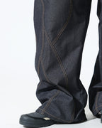 S26-SD3-P / Race Line Denim Pants (N-Black)