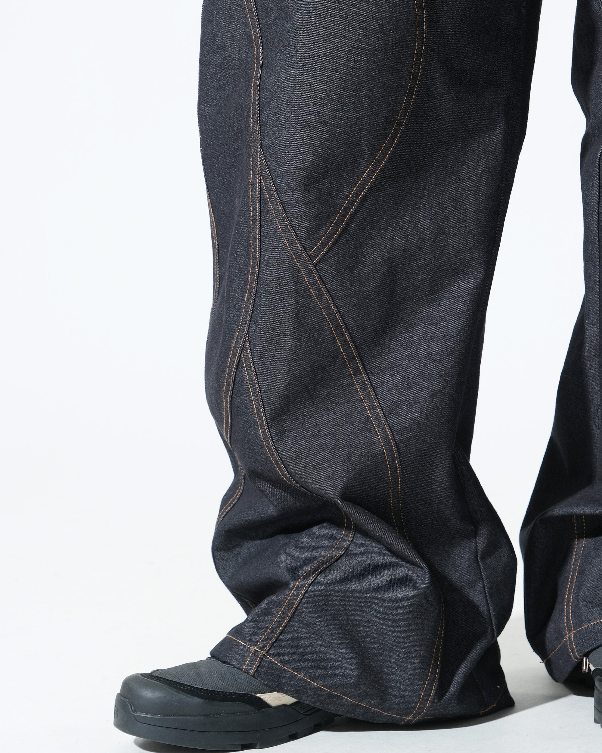 S26-SD3-P / Race Line Denim Pants (N-Black)