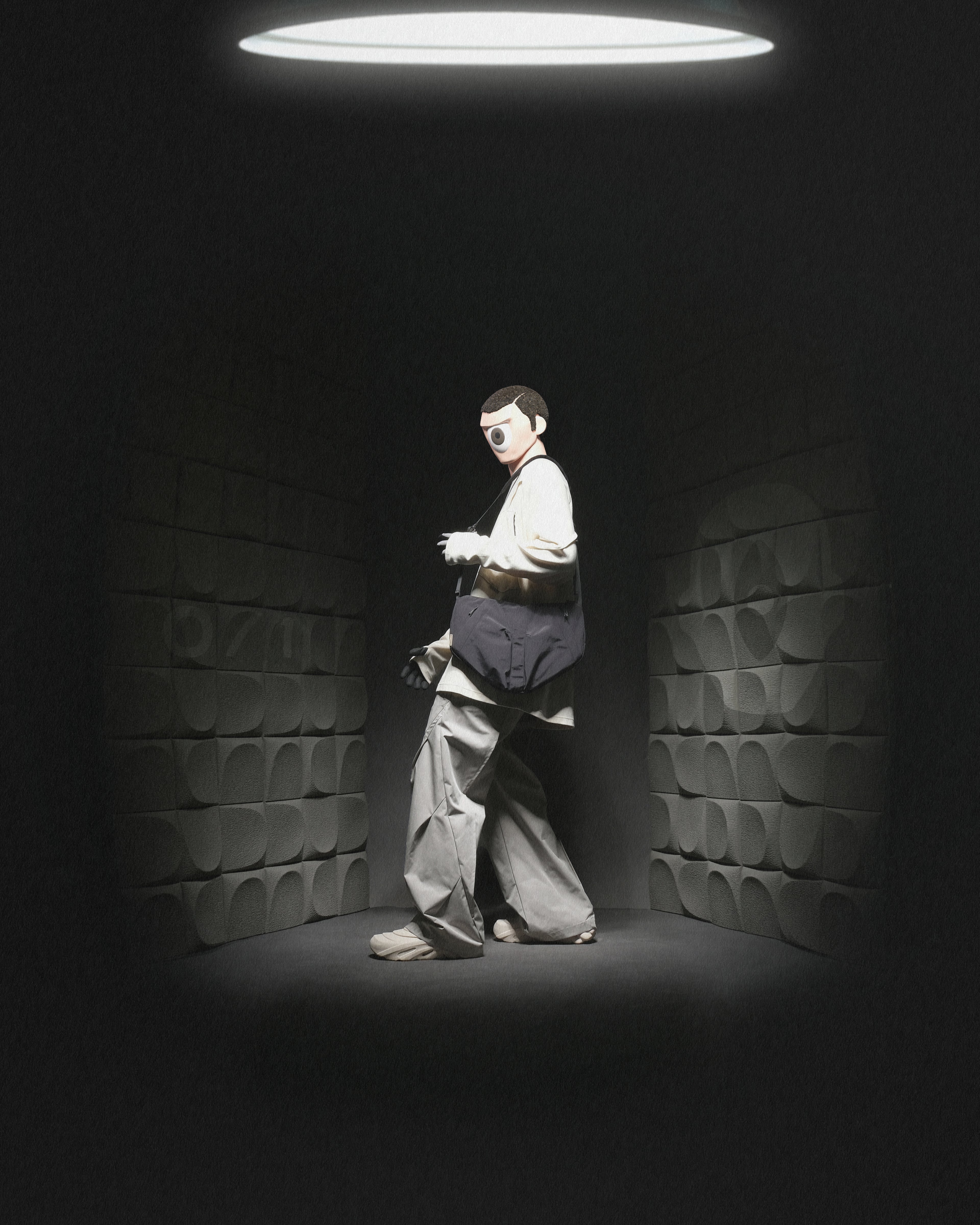 A24-CS-01-B  Futuristic Crossbody Bag (Black)