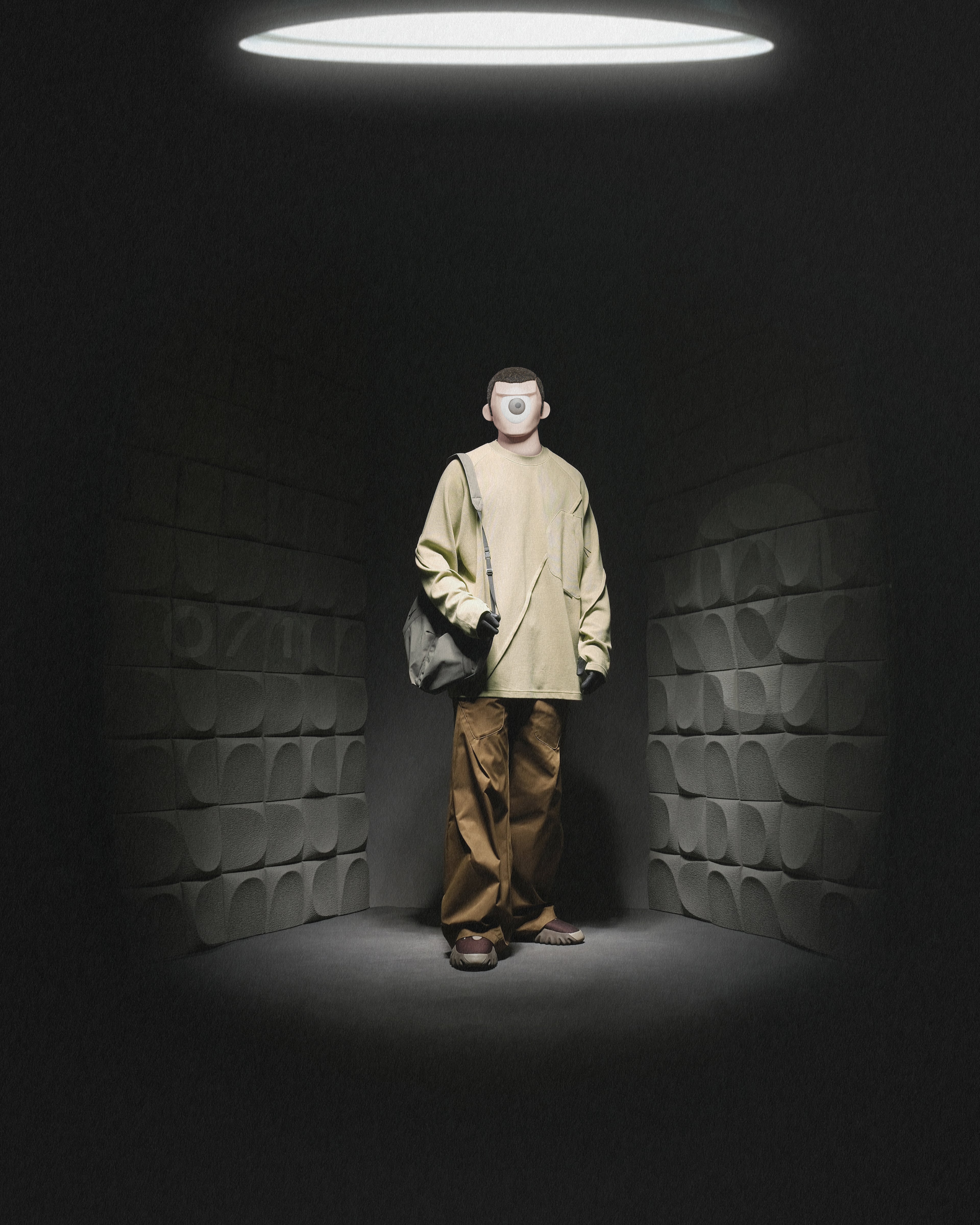 A24-CS-01-T   Futuristic Long Sleeves T-shirt (Taupe Khaki)