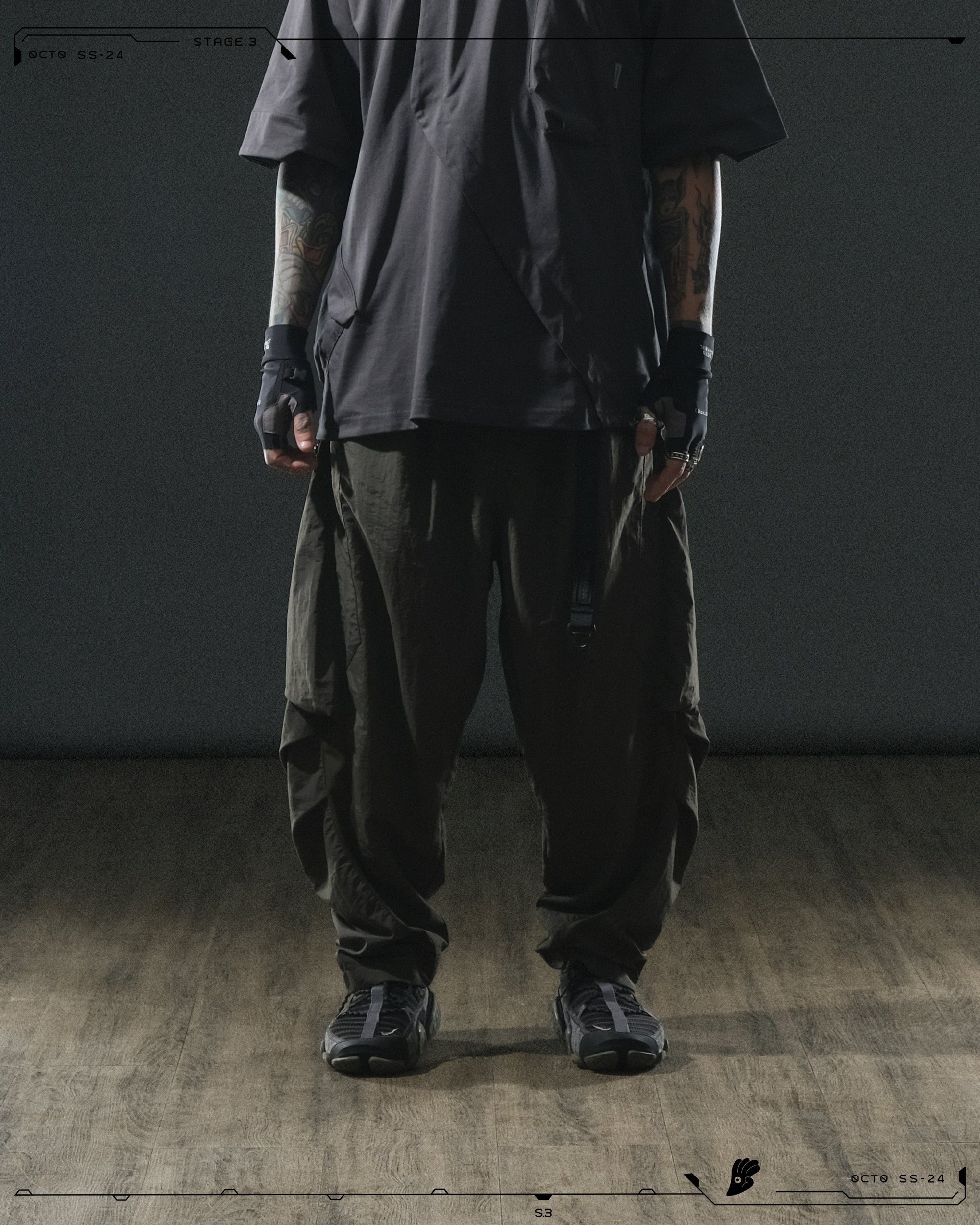 S24 / 13 — P -02  Tornado Arc Wide Pants (Green)