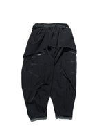 AW23 / 02 —  P23-130 Trapezoidal V-Shape Visor Arc Wide Pants  (Black)