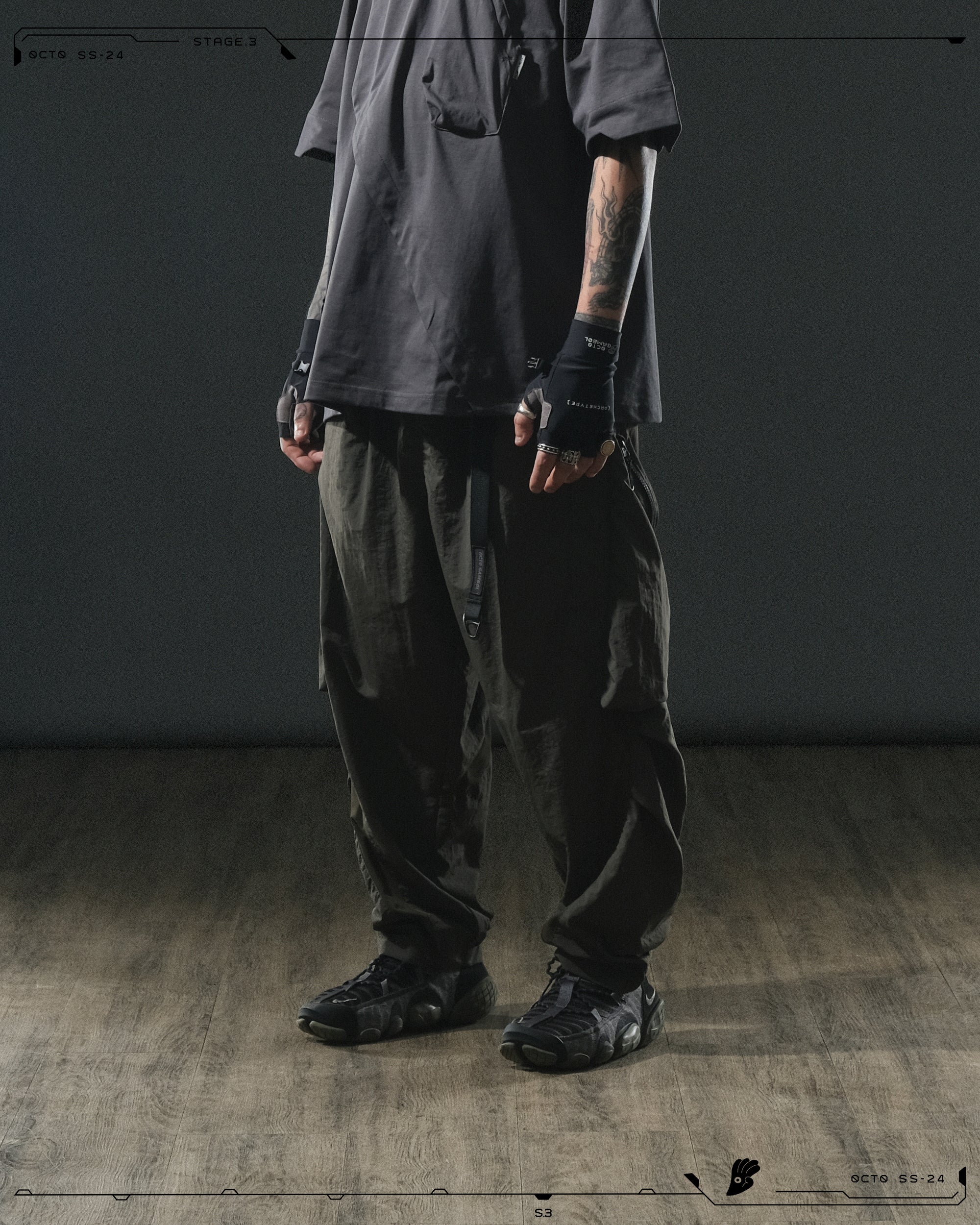 S24 / 13 — P -02  Tornado Arc Wide Pants (Green)