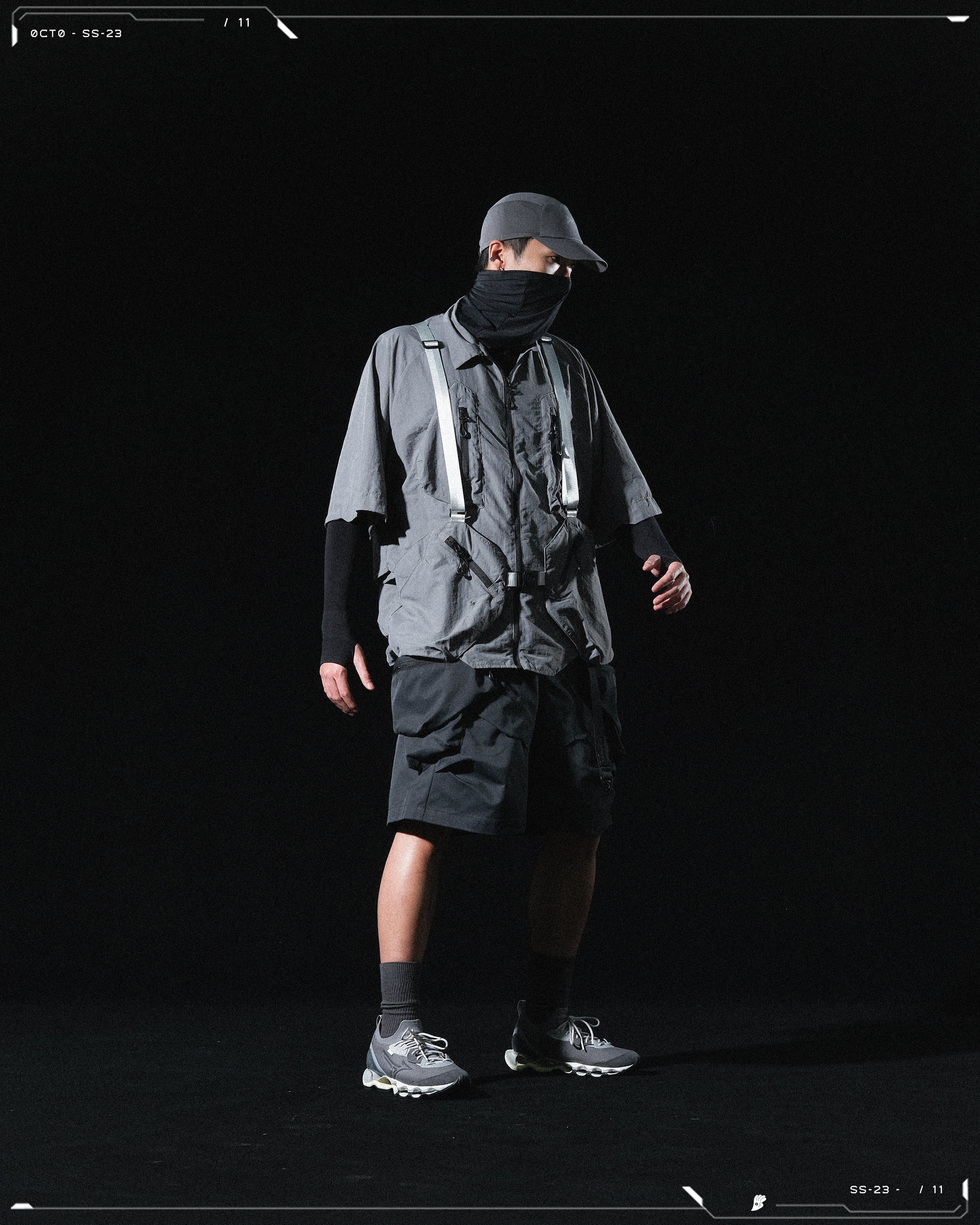 SS23 / 11 —  S23-068 Hollow Pocket Shorts (Steel Blue)