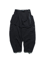 AW23 / 02 —  P23-130 Trapezoidal V-Shape Visor Arc Wide Pants  (Black)