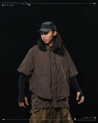 SS23 / 13 — T23-072 All-in-one Vest Shirt (Brown)