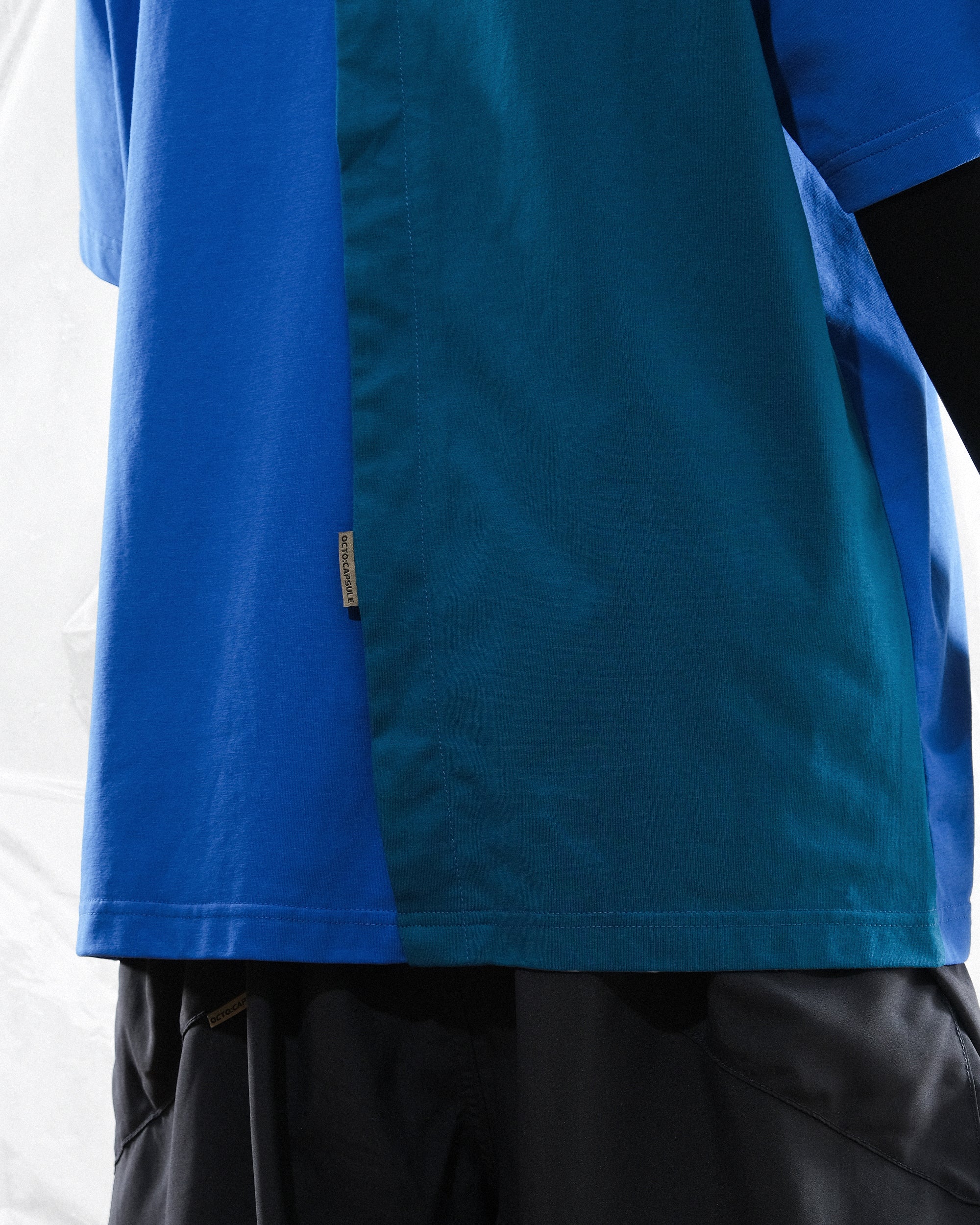 S24  / C-04-T   Dual Stitching Oversized T-shirt  (Aegean Blue)