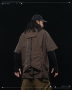 SS23 / 13 — T23-072 All-in-one Vest Shirt (Brown)