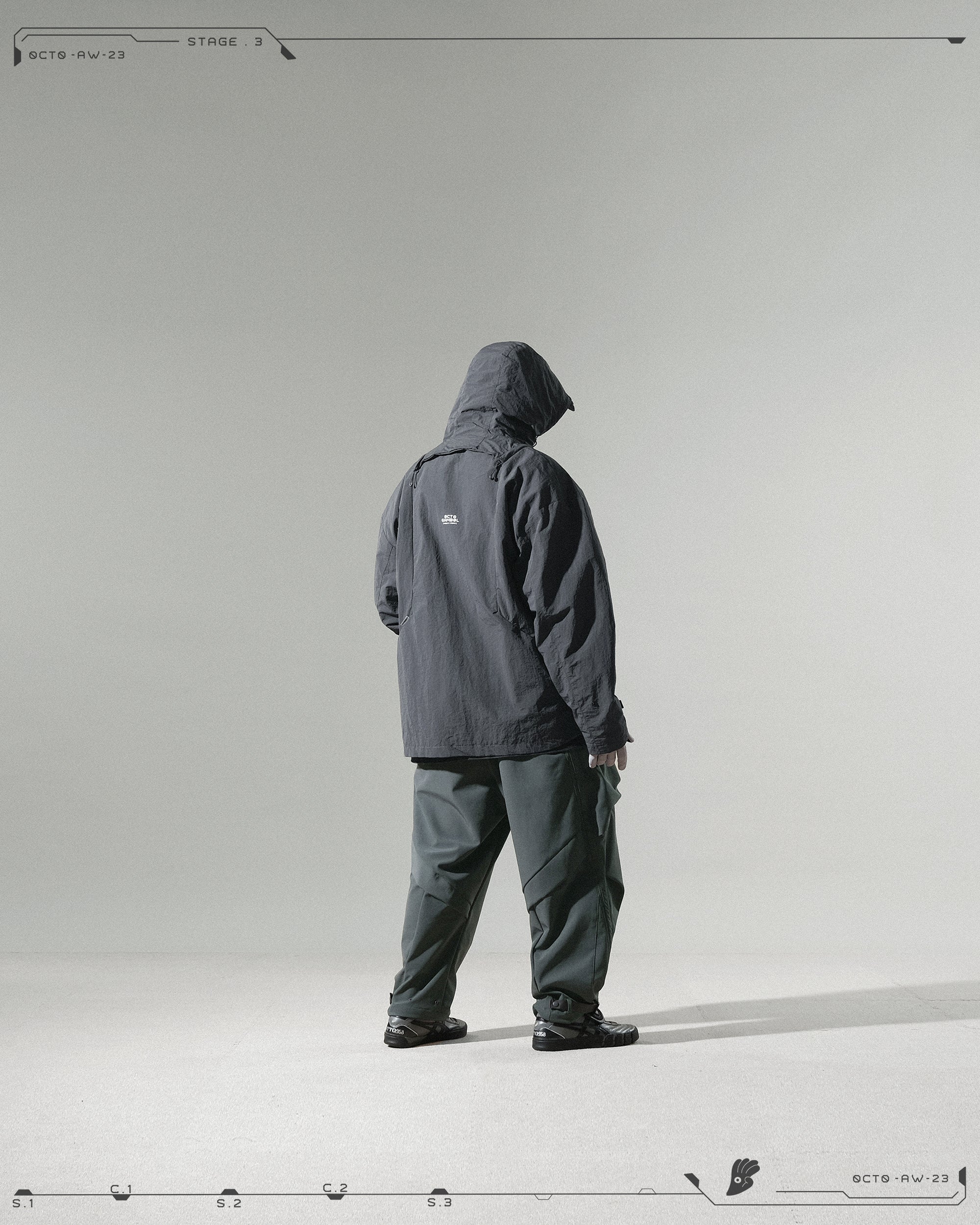 AW23 / 10 — T23-076  Detachable Mighty form Windbreaker (Dark Grey)