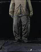 AW23 / 02 —  P23-130 Trapezoidal V-Shape Visor Arc Wide Pants  (Pewter Green)