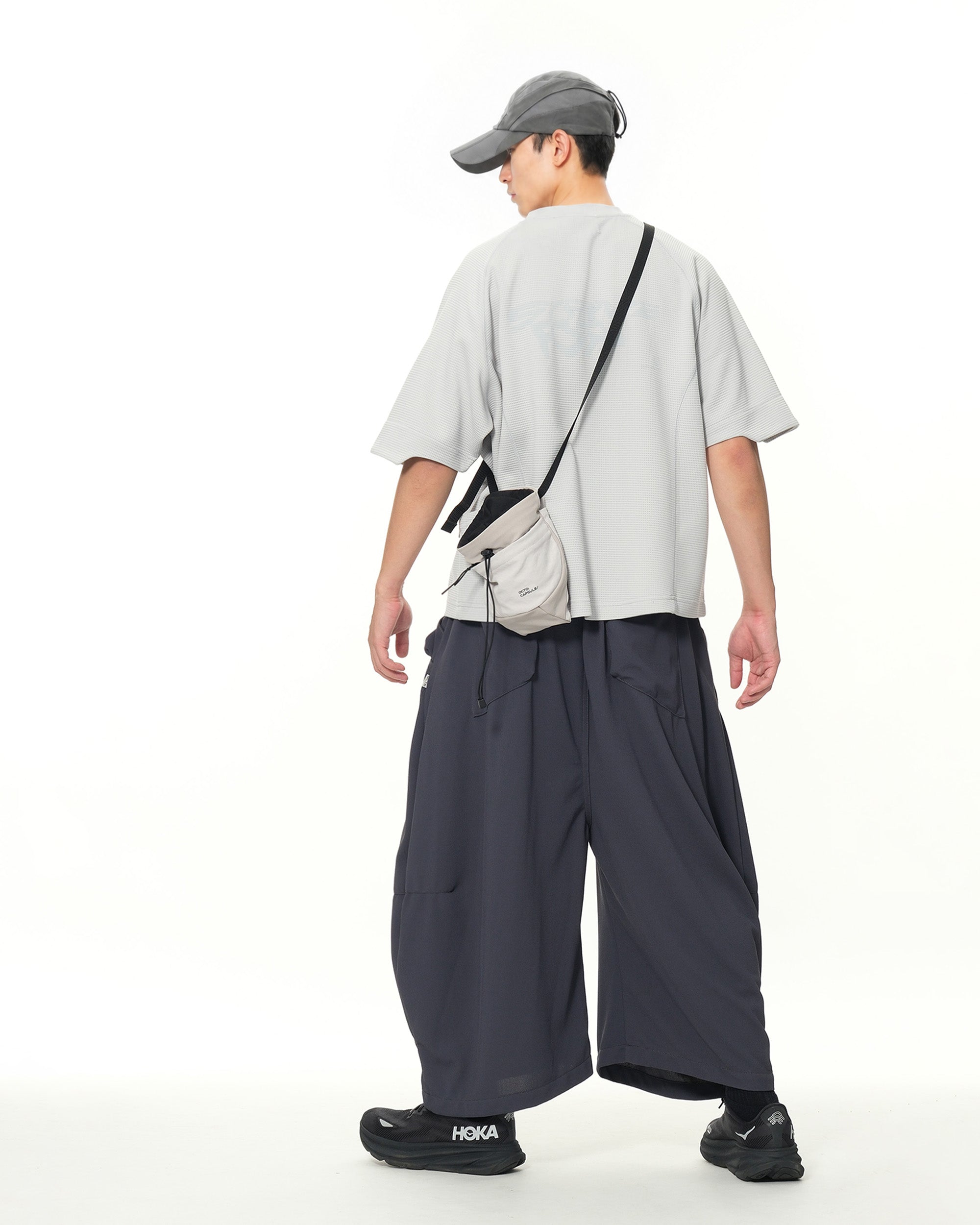 S26-PR-P2 / Light Grid Barrel Pants (N-Grey)