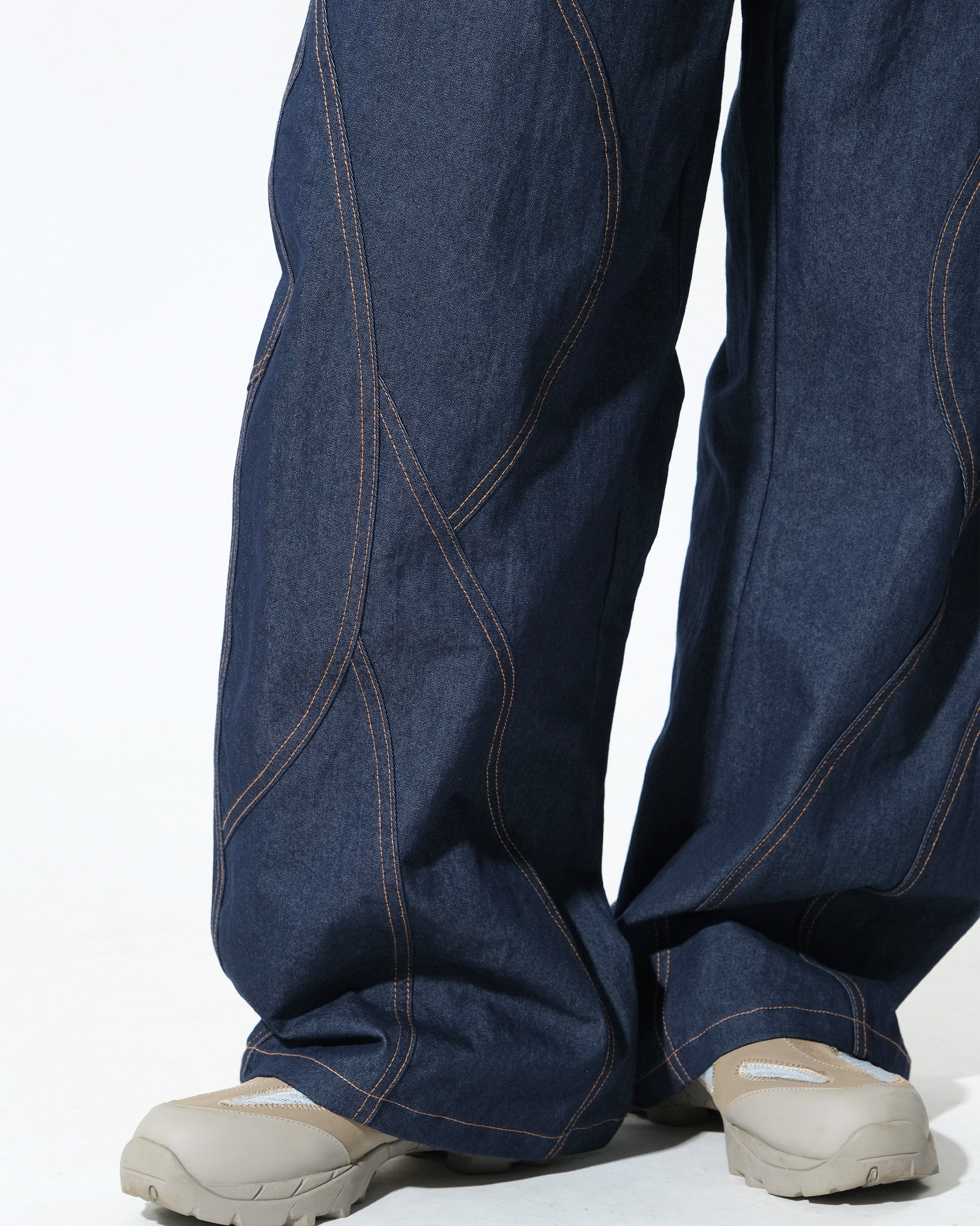 S26-SD3-P / Race Line Denim Pants (Navy)